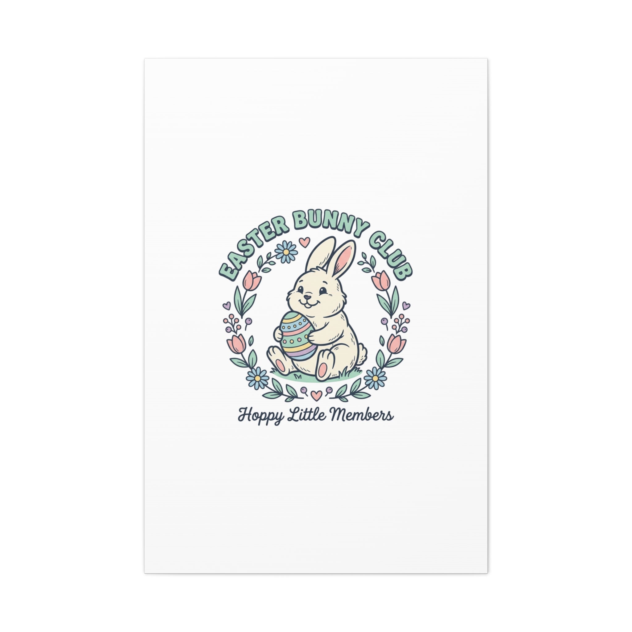 Easter Bunny Club Canvas | pastel spring, vintage Easter