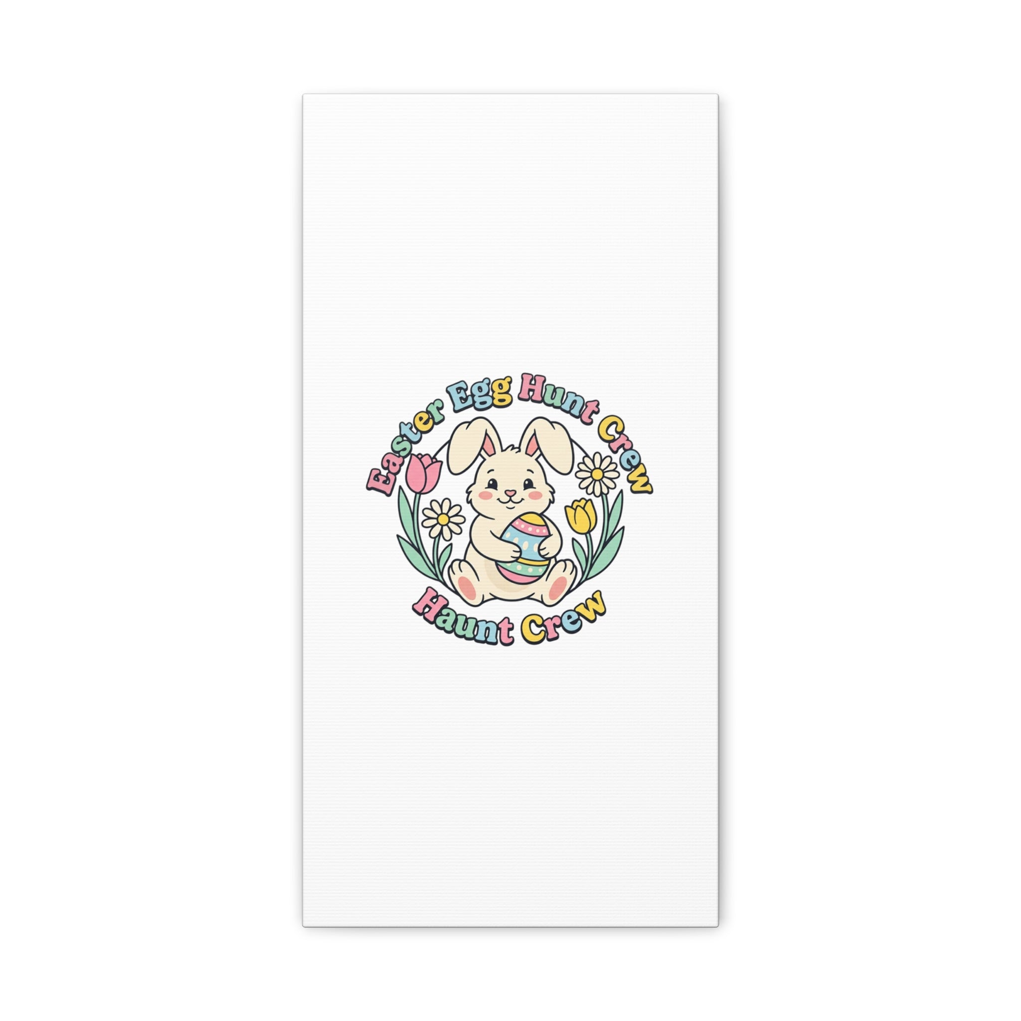 Easter Bunny Egg Hunt Canvas | Pastel Spring Cottagecore Wall Art