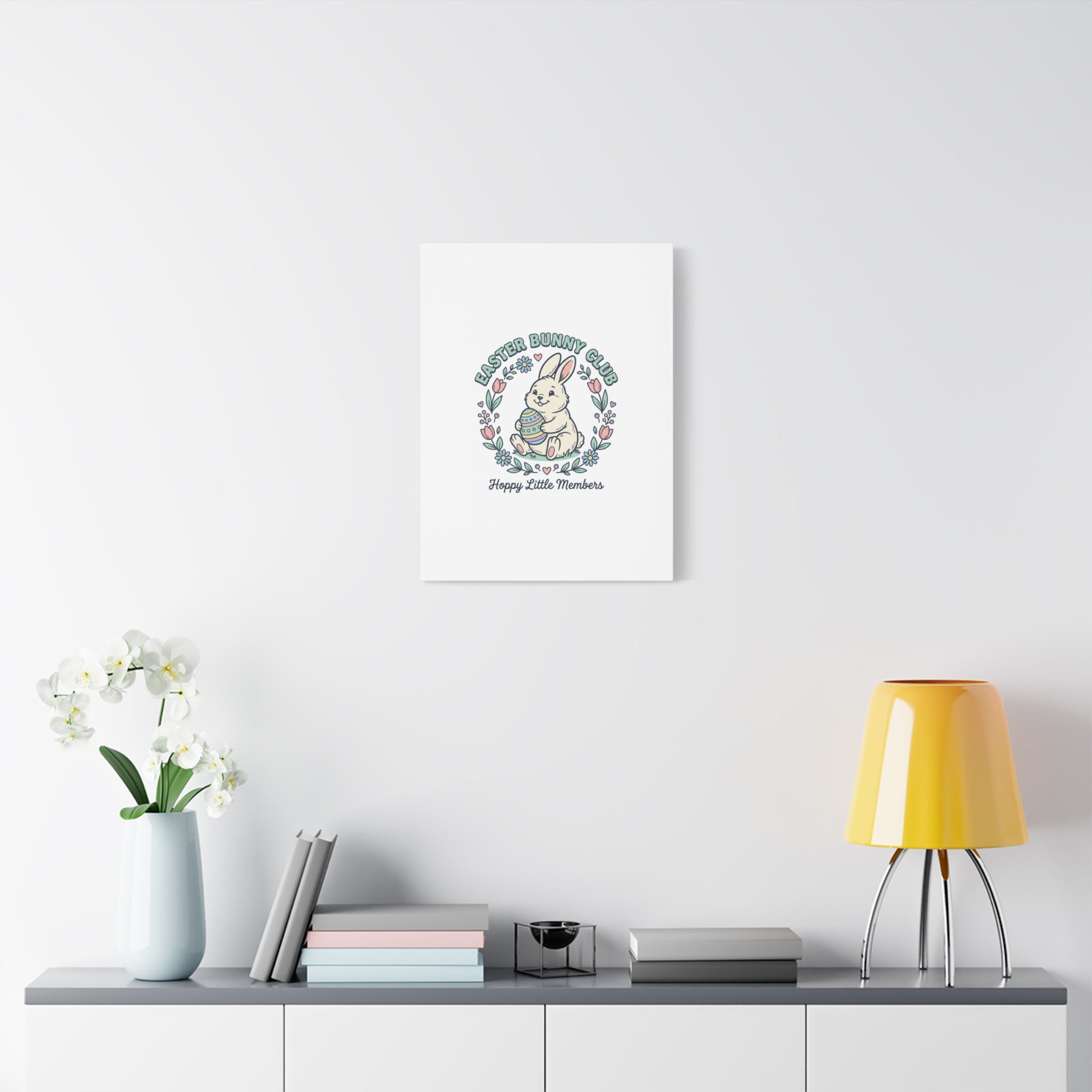 Easter Bunny Club Canvas | pastel spring, vintage Easter