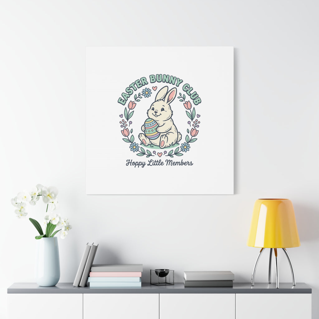 Easter Bunny Club Canvas | pastel spring, vintage Easter