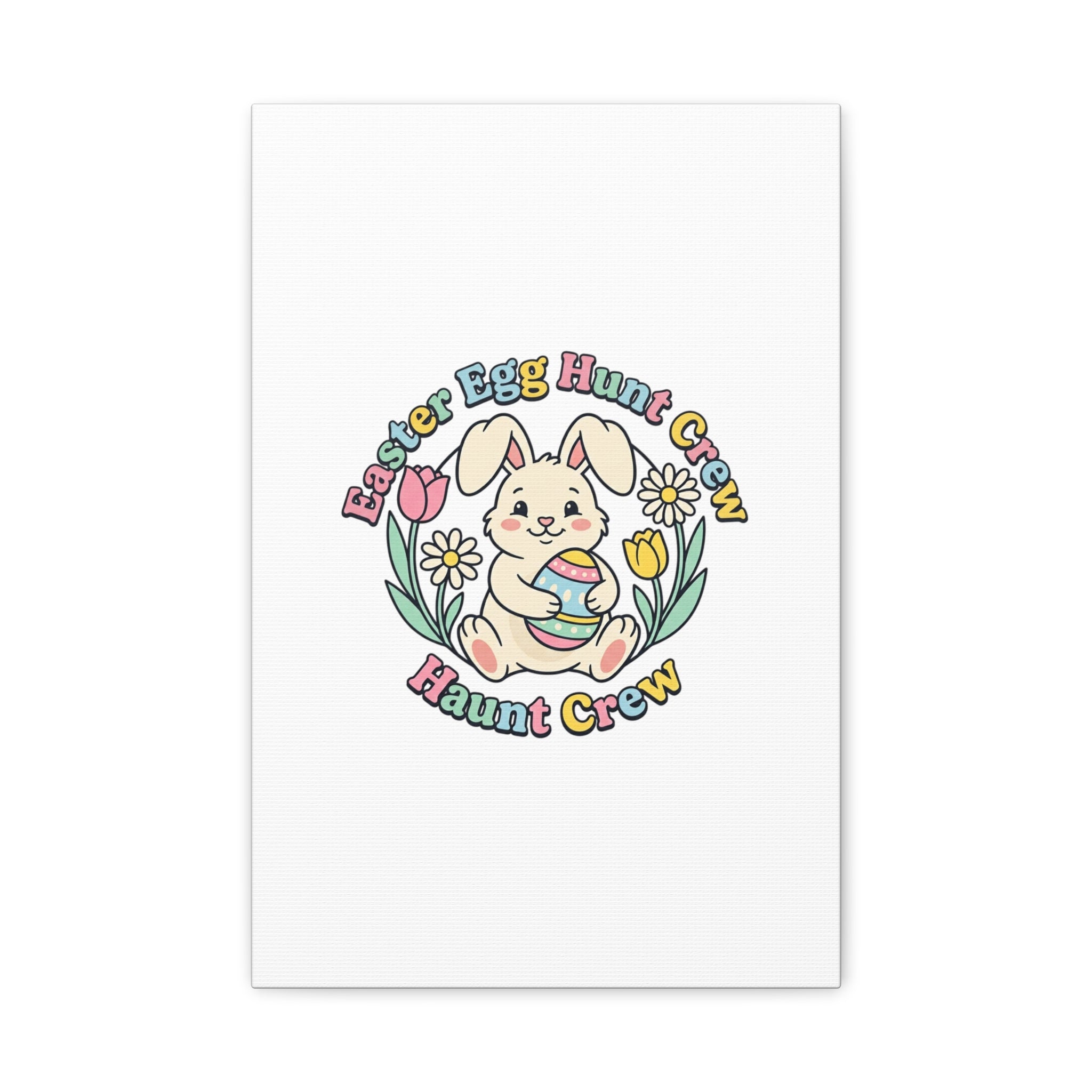 Easter Bunny Egg Hunt Canvas | Pastel Spring Cottagecore Wall Art