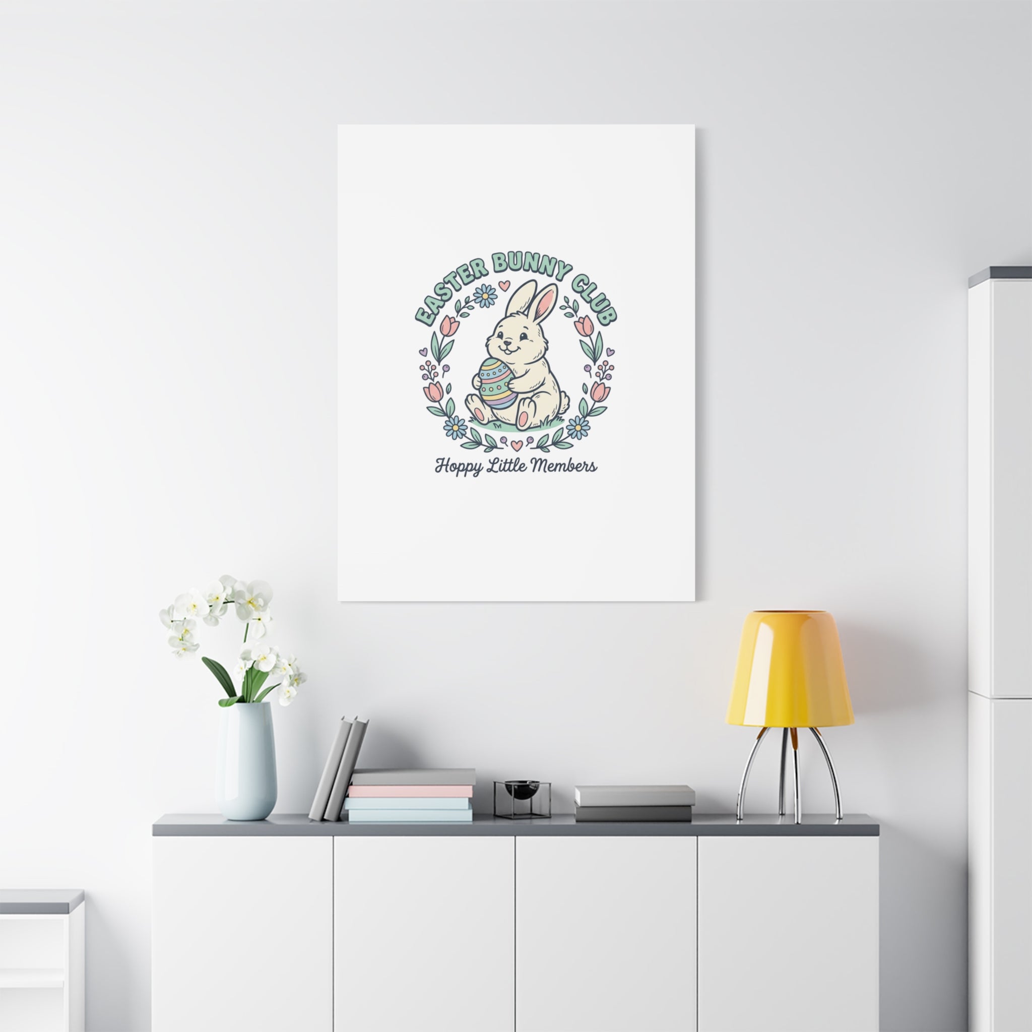 Easter Bunny Club Canvas | pastel spring, vintage Easter