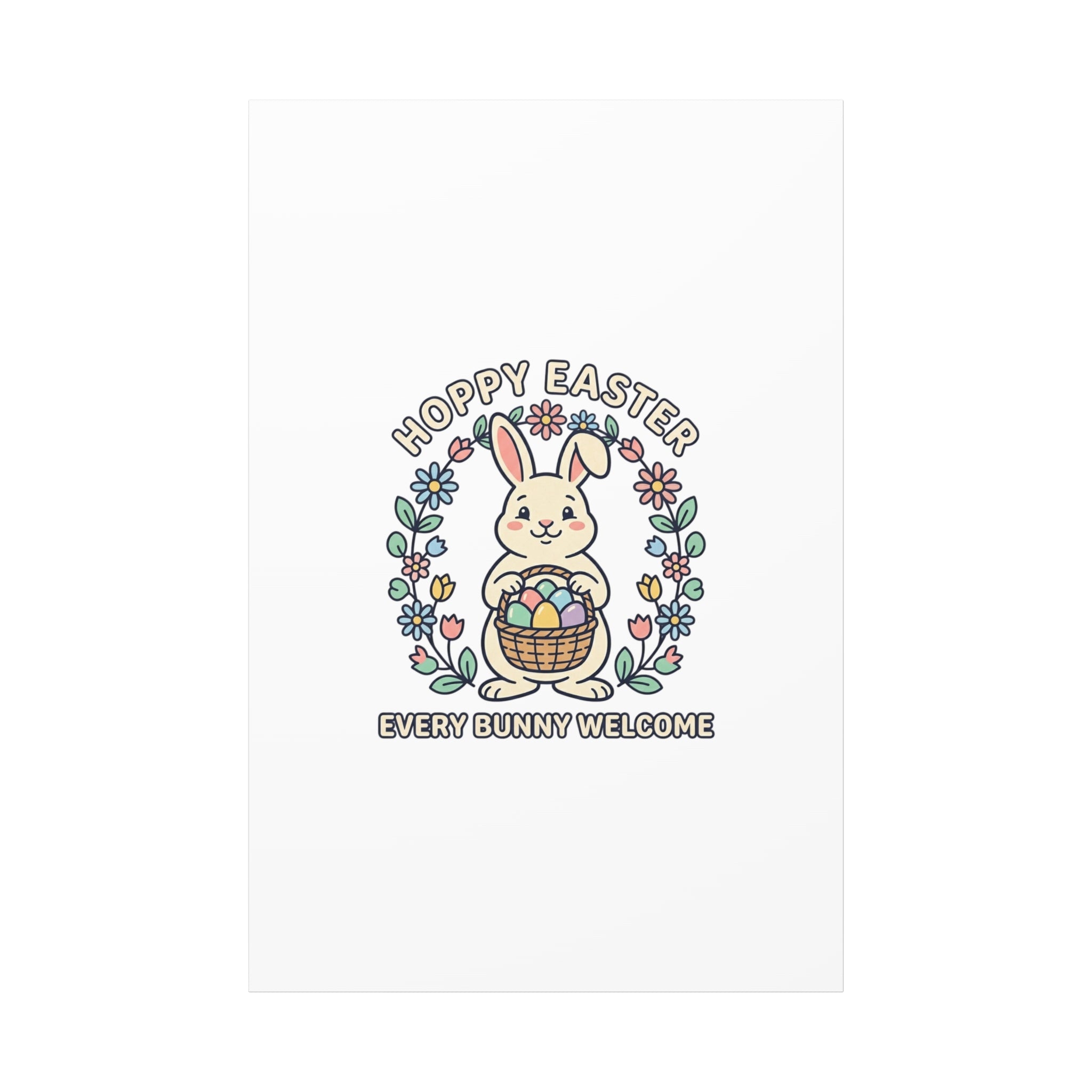 Hoppy Easter Bunny Canvas | pastel spring, cottagecore