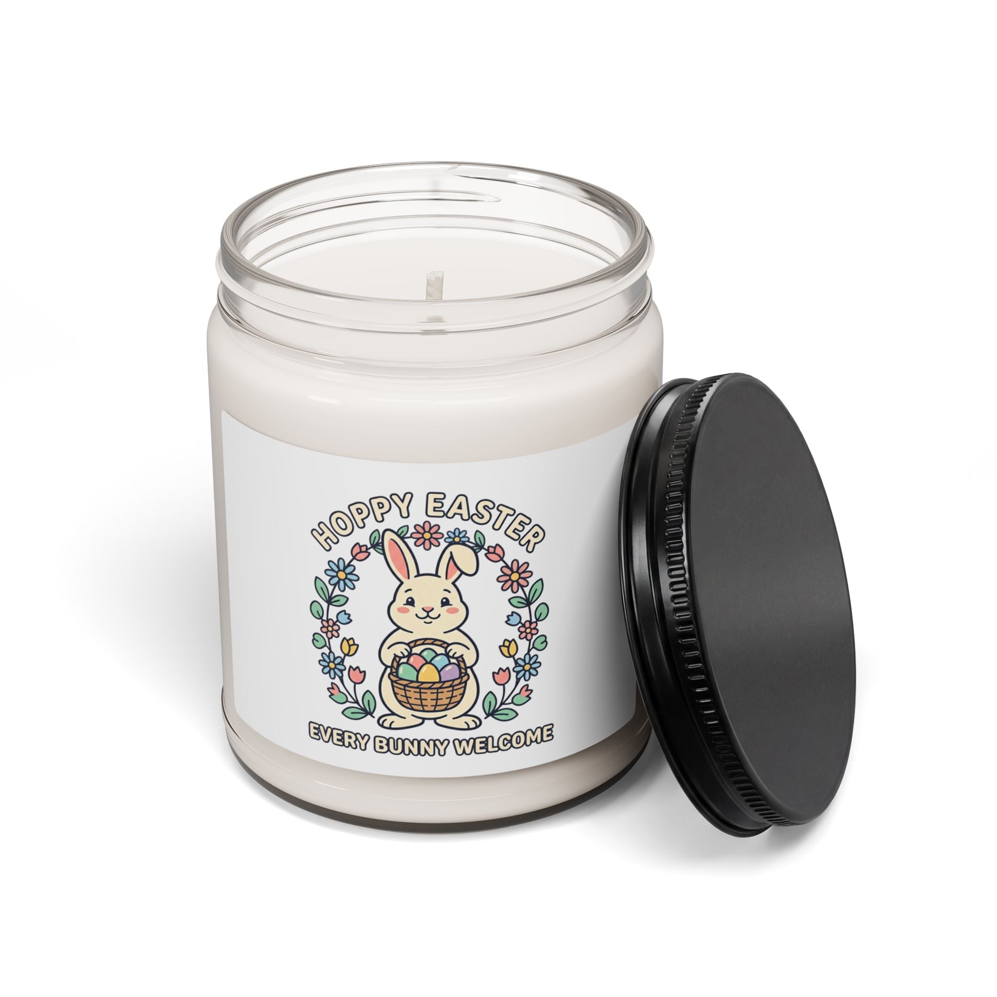 Hoppy Easter Bunny Candle, Soy Candle, Pastel Spring Cottagecore