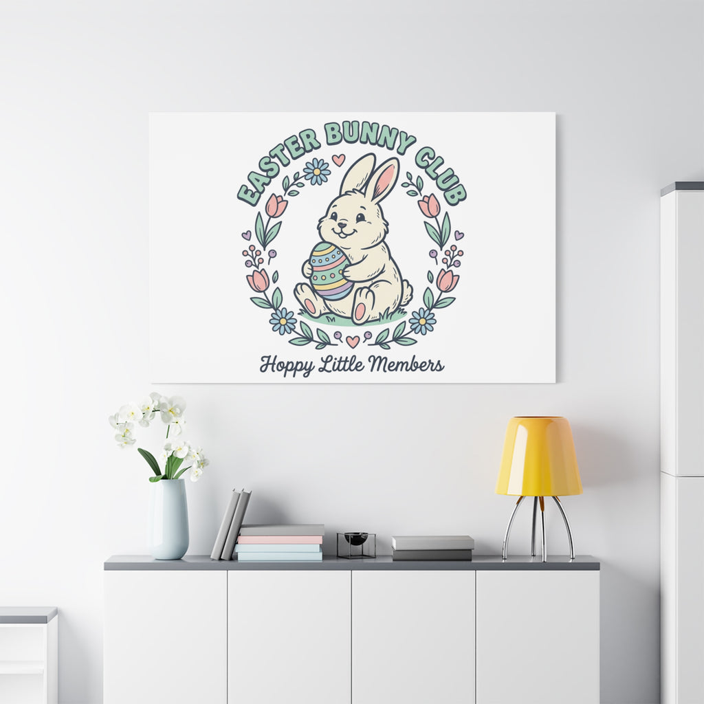 Easter Bunny Club Canvas | pastel spring, vintage Easter