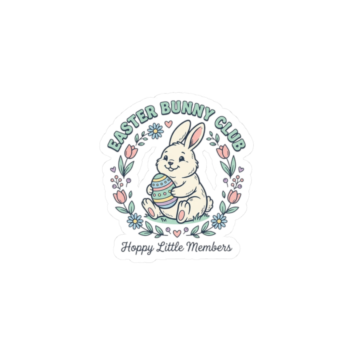 Easter Bunny Club Kiss-Cut Stickers | pastel spring, vintage Easter, cottagecore