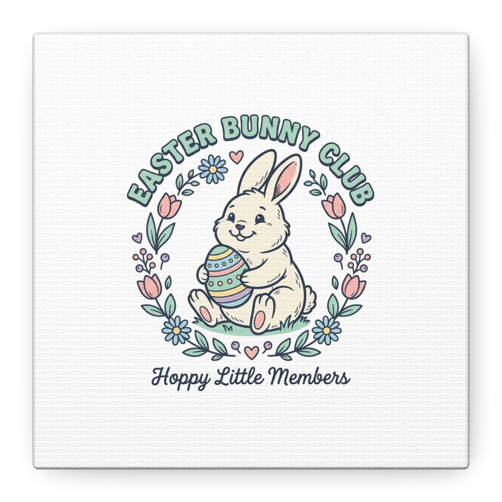 Easter Bunny Club Canvas | pastel spring, vintage Easter