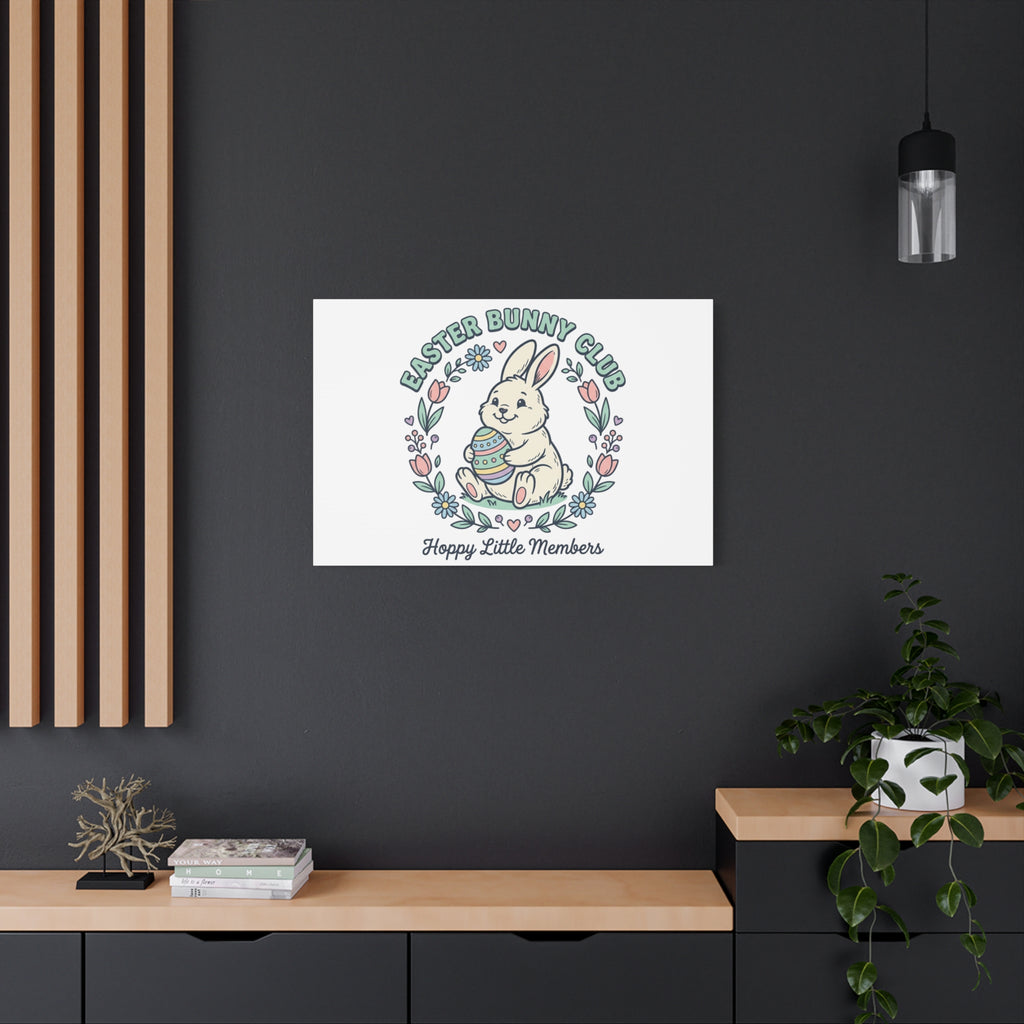 Easter Bunny Club Canvas | pastel spring, vintage Easter