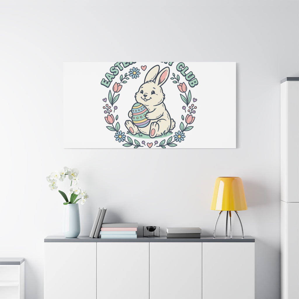 Easter Bunny Club Canvas | pastel spring, vintage Easter