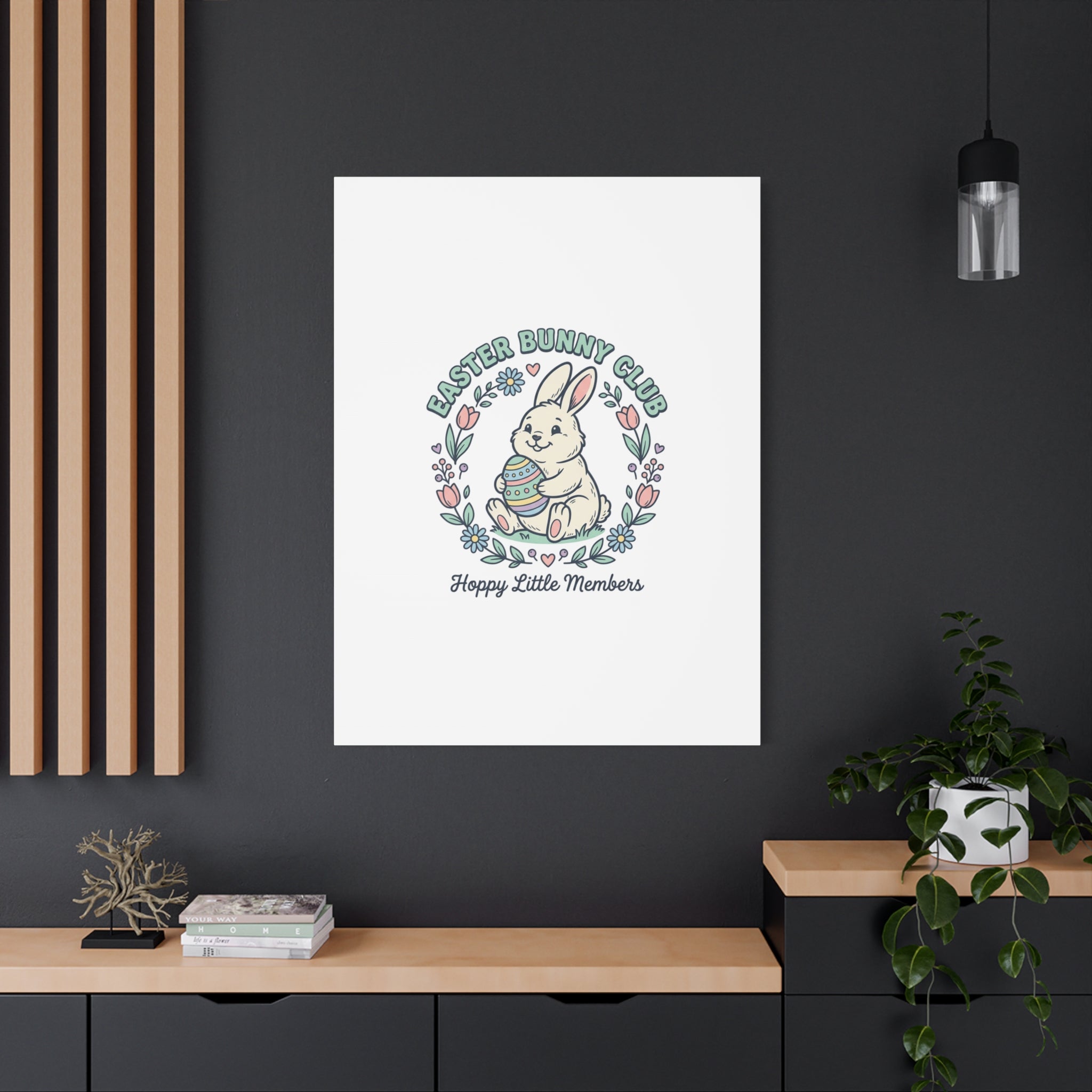Easter Bunny Club Canvas | pastel spring, vintage Easter