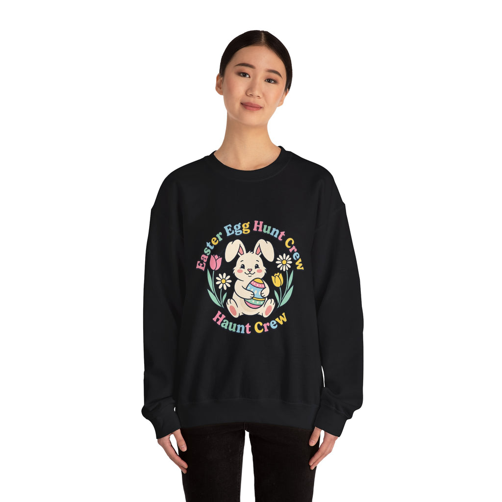 Easter Egg Hunt Bunny Crewneck Sweatshirt | pastel spring, bunny aesthetic