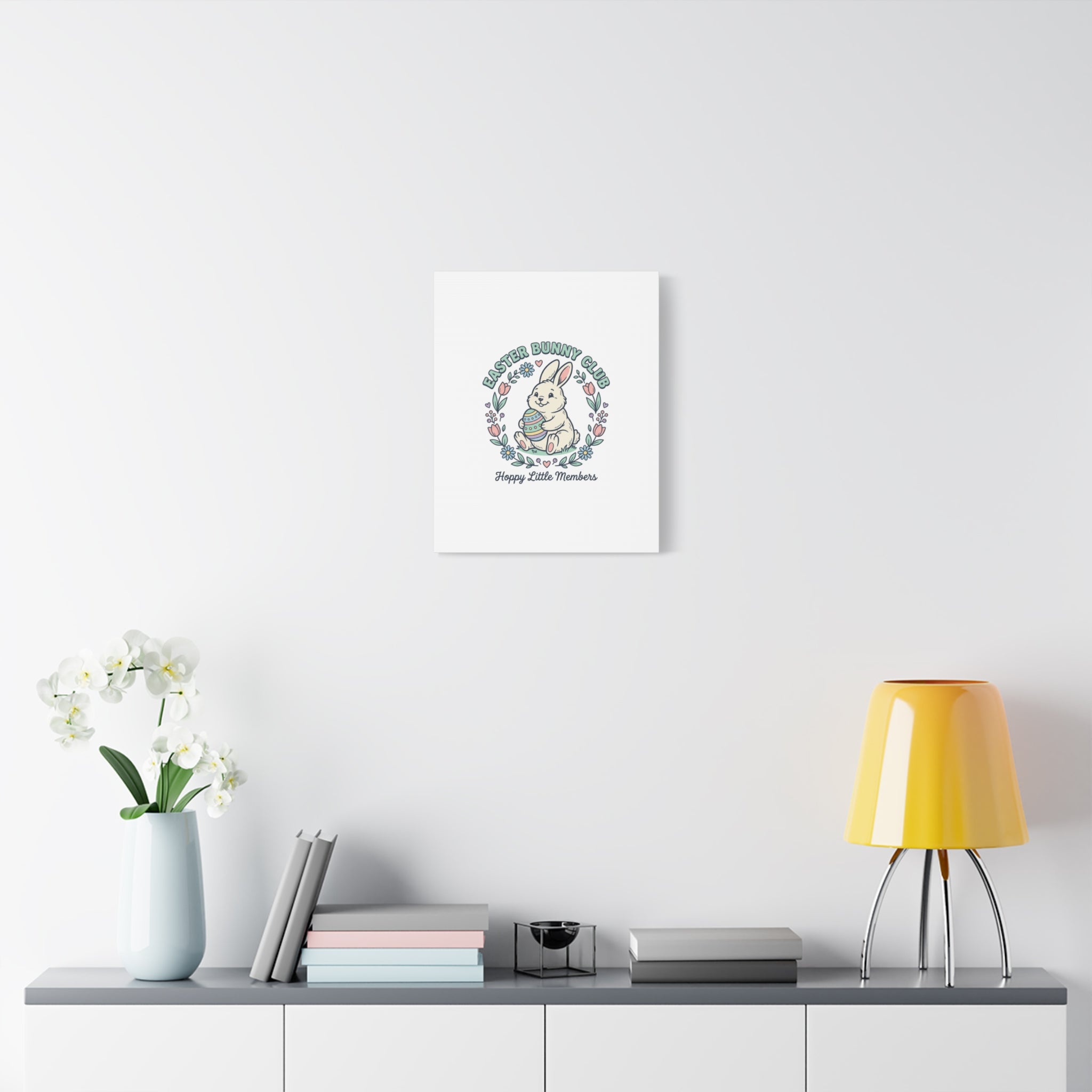 Easter Bunny Club Canvas | pastel spring, vintage Easter