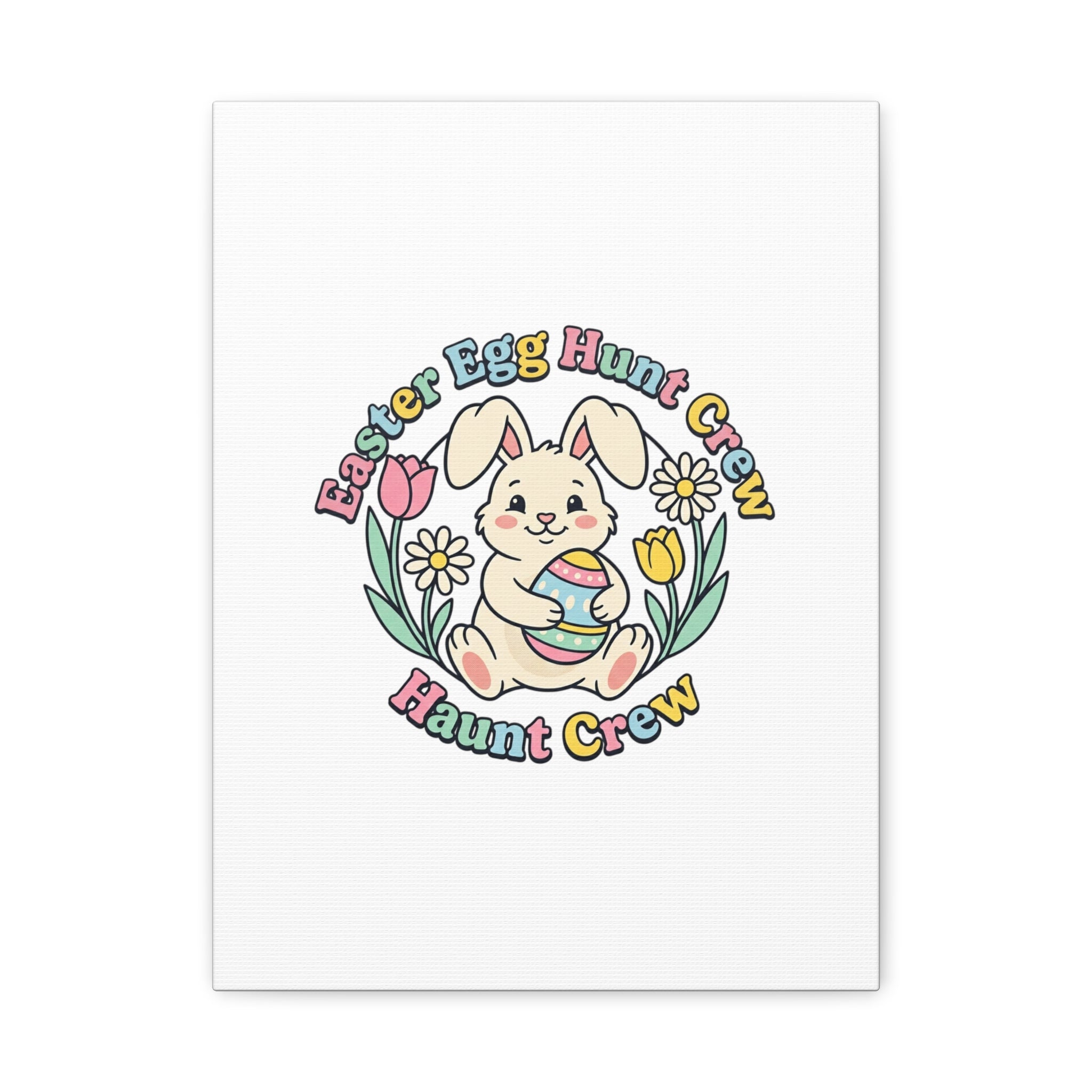 Easter Bunny Egg Hunt Canvas | Pastel Spring Cottagecore Wall Art