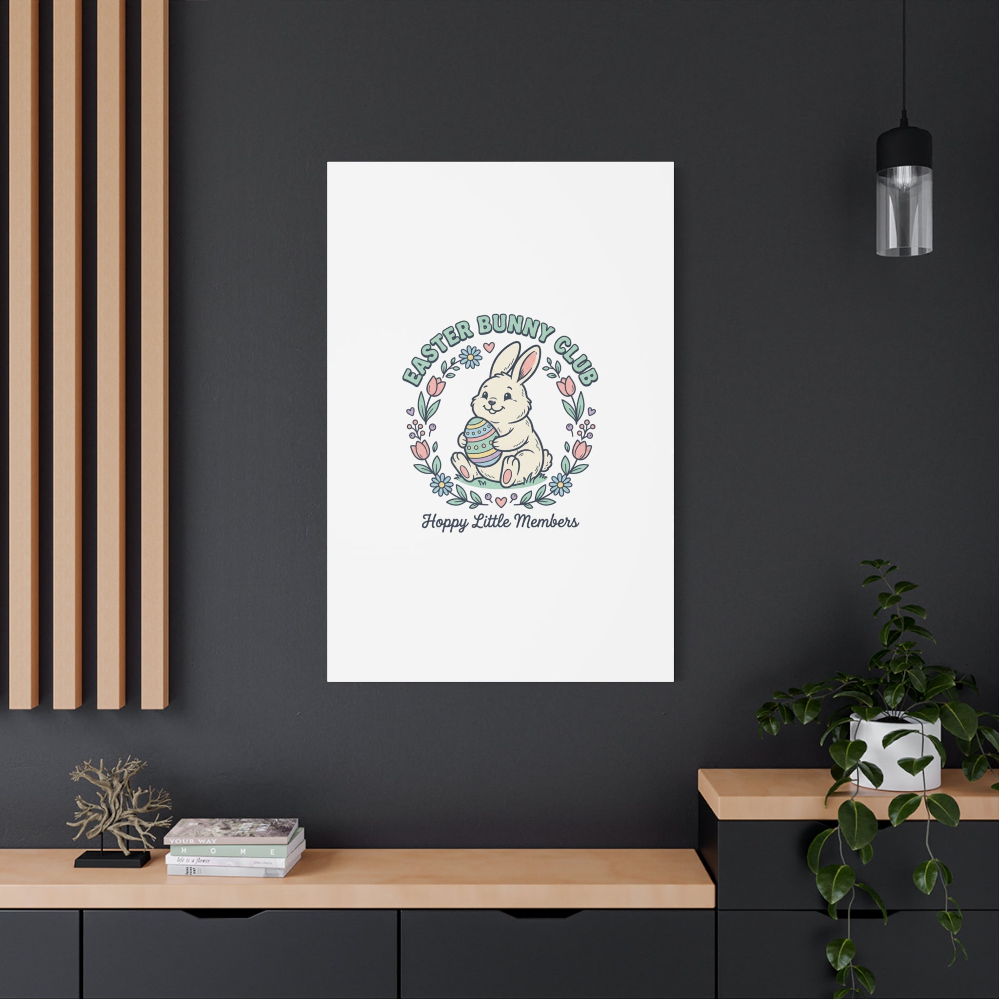 Easter Bunny Club Canvas | pastel spring, vintage Easter