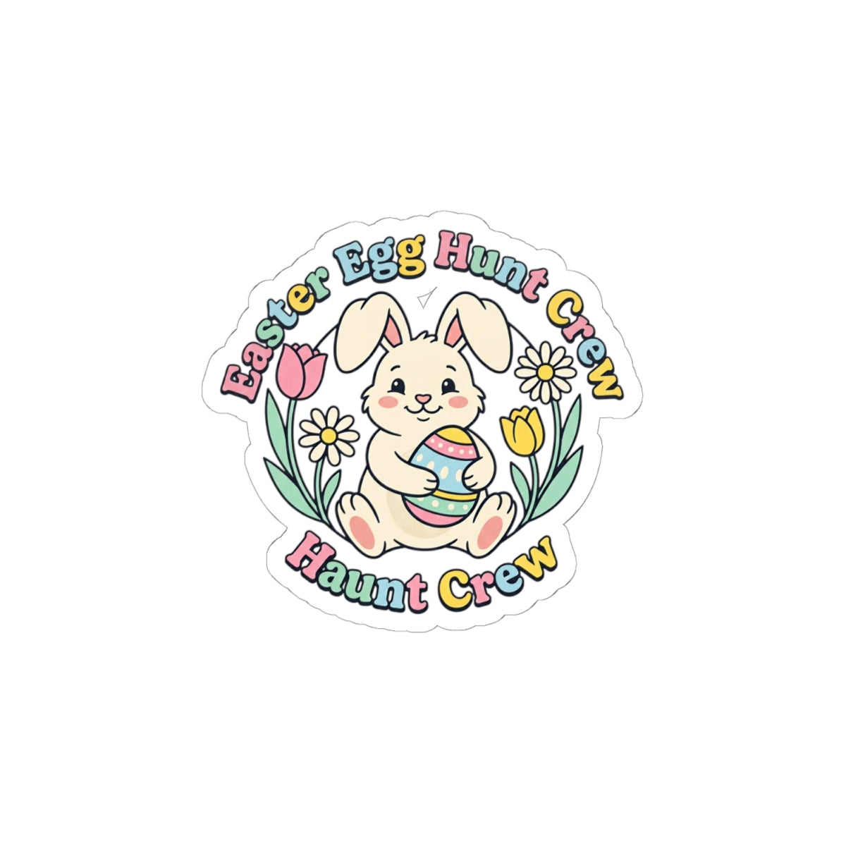Easter Bunny Aesthetic Kiss-Cut Stickers | Pastel Spring, Cottagecore