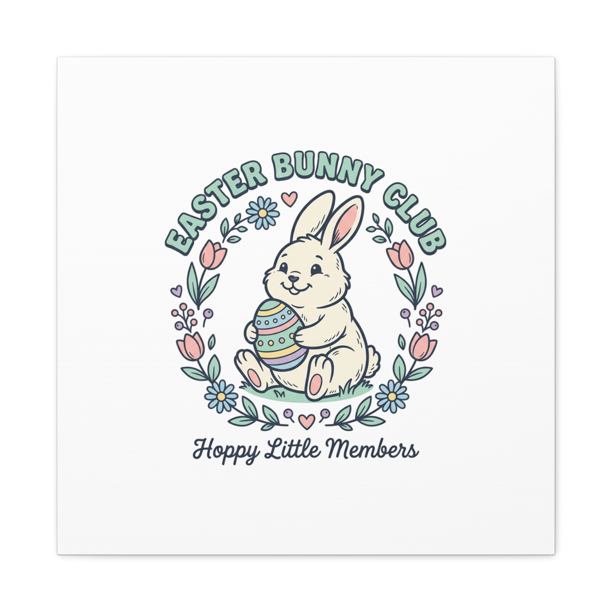 Easter Bunny Club Canvas | pastel spring, vintage Easter