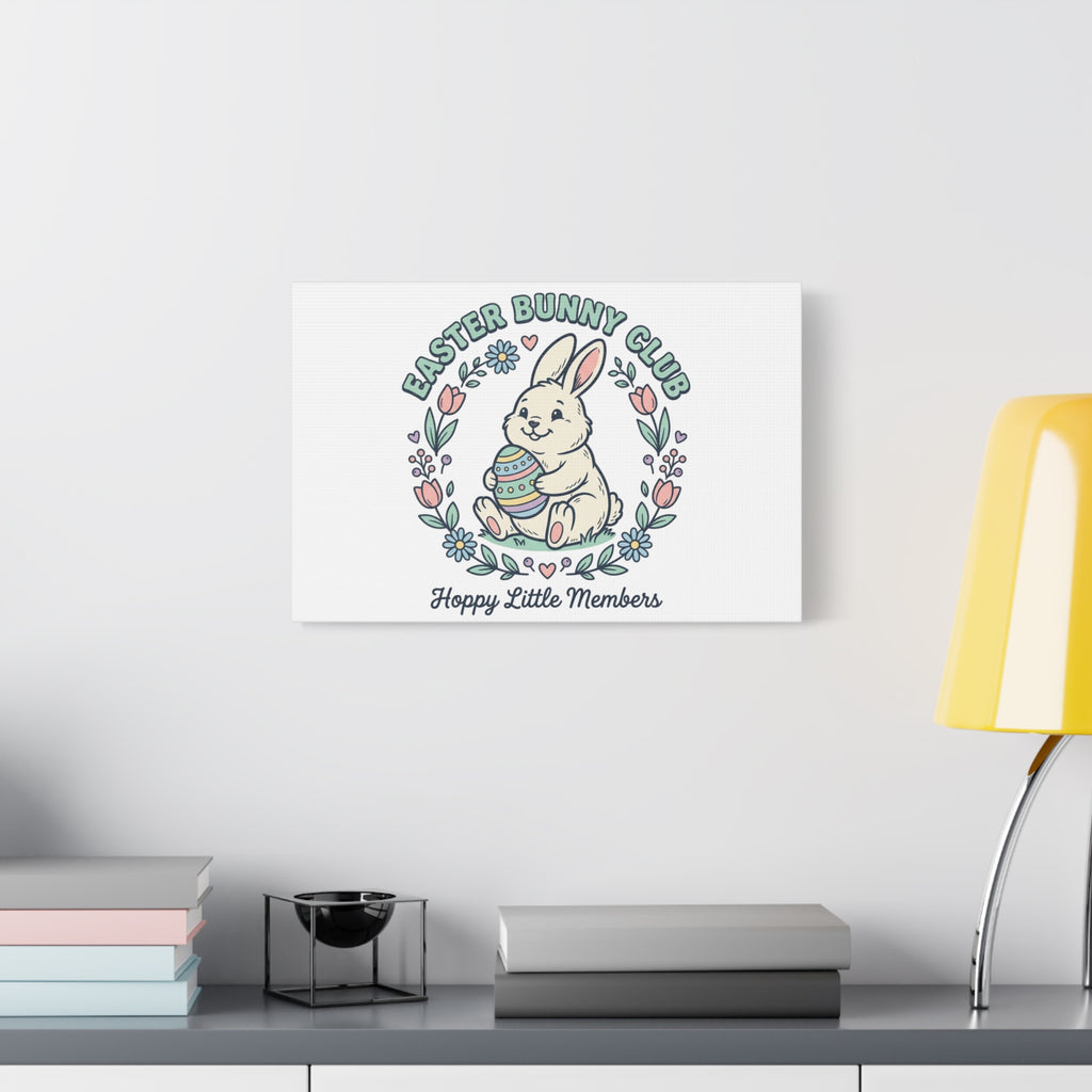Easter Bunny Club Canvas | pastel spring, vintage Easter