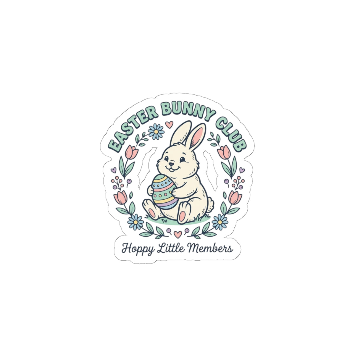 Easter Bunny Club Kiss-Cut Stickers | pastel spring, vintage Easter, cottagecore