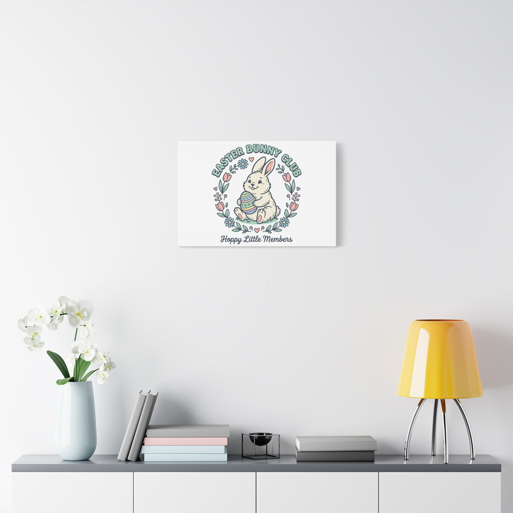 Easter Bunny Club Canvas | pastel spring, vintage Easter