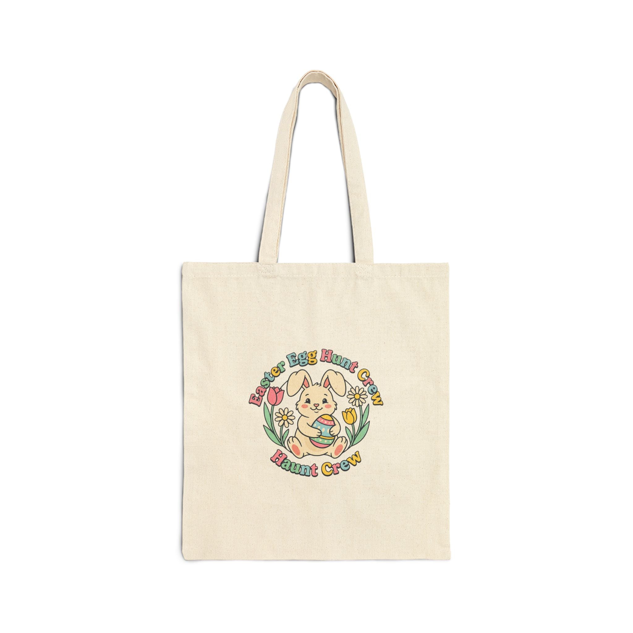 Easter Bunny Aesthetic Tote, pastel spring cottagecore canvas tote