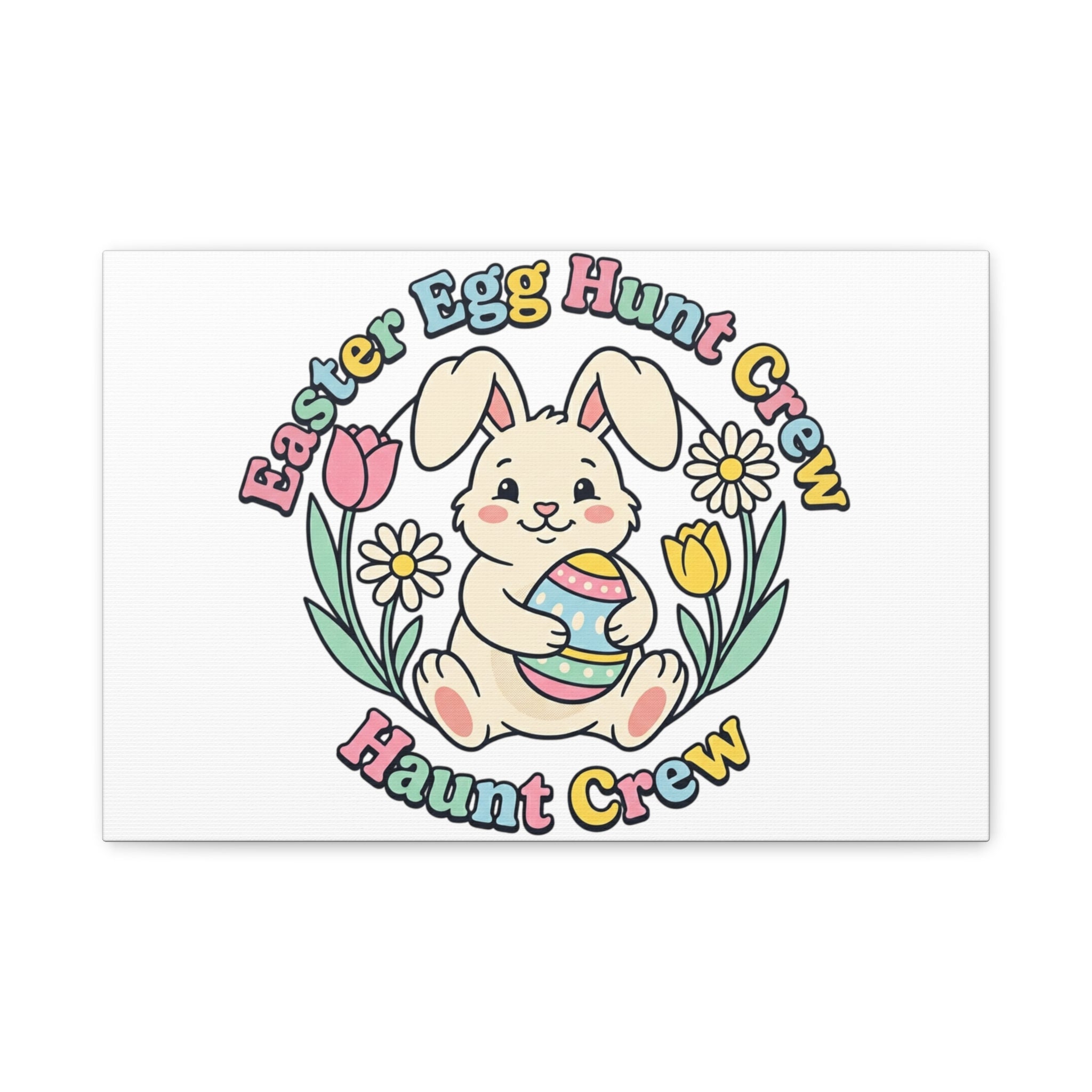 Easter Bunny Egg Hunt Canvas | Pastel Spring Cottagecore Wall Art