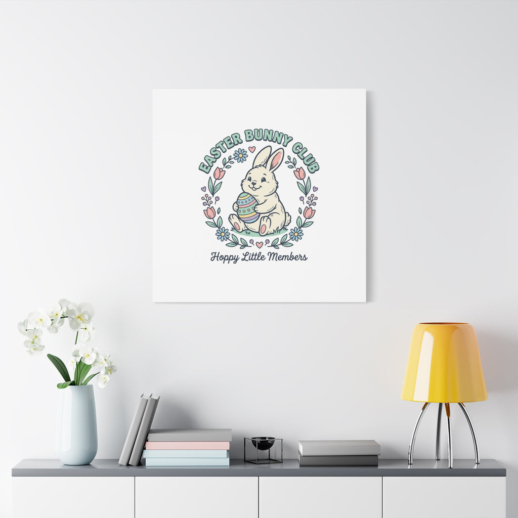 Easter Bunny Club Canvas | pastel spring, vintage Easter