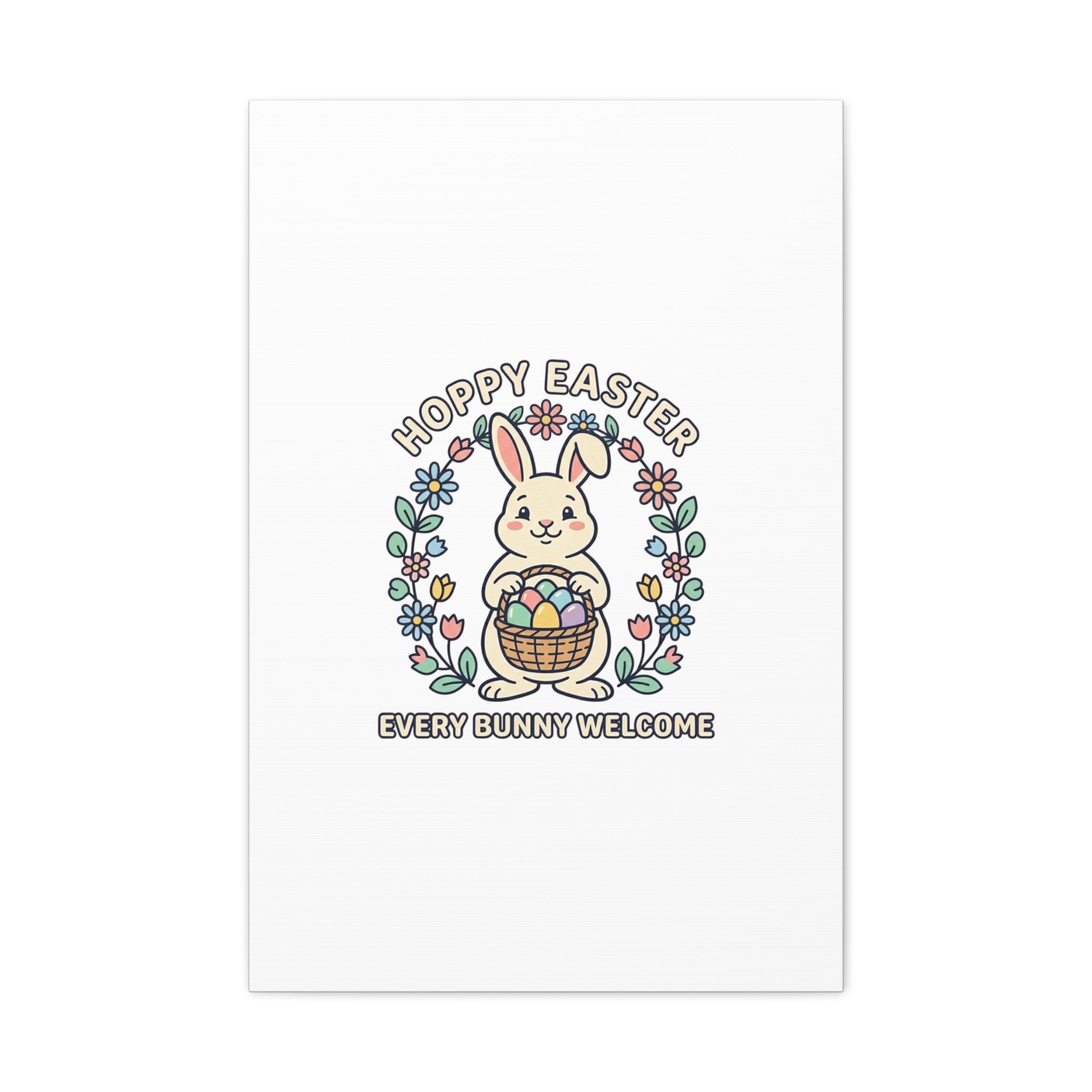Hoppy Easter Bunny Canvas | pastel spring, cottagecore
