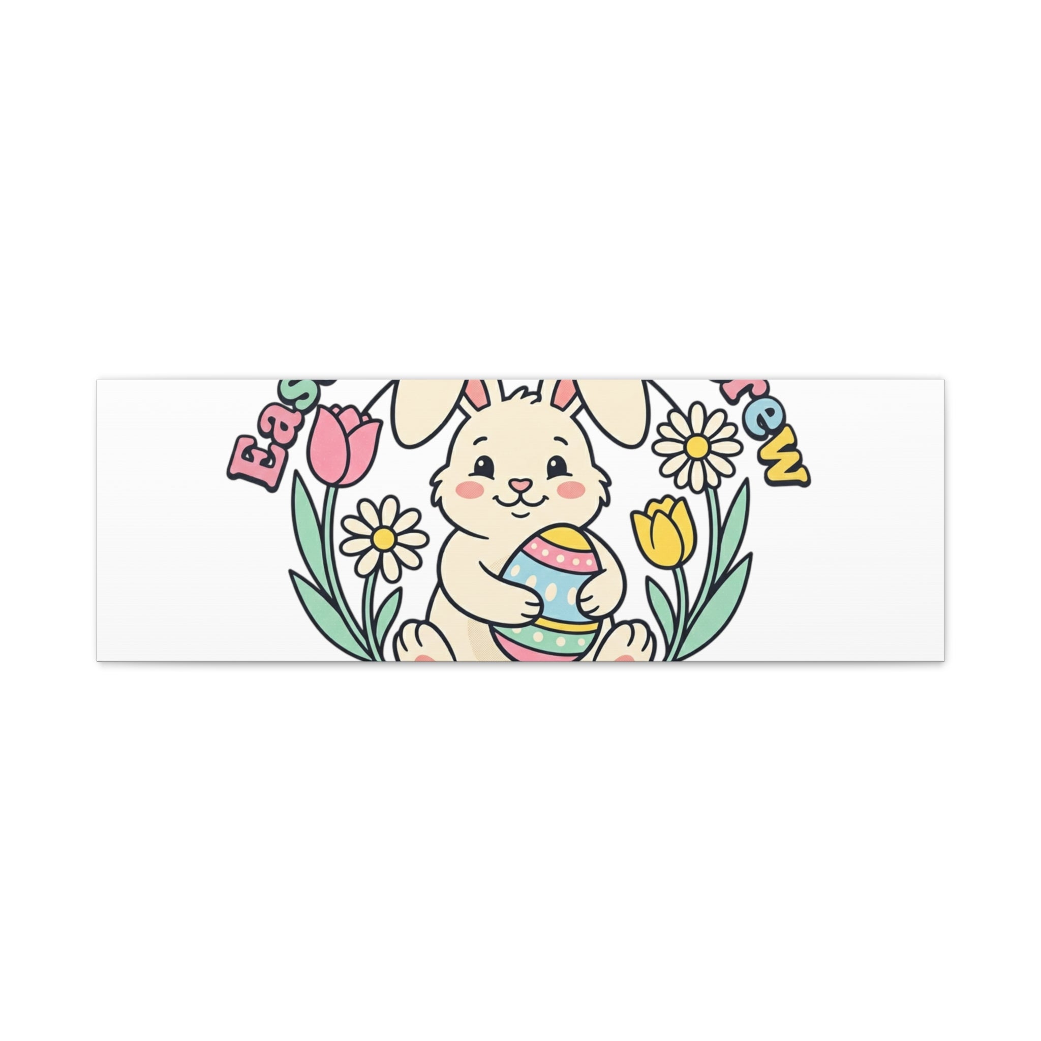 Easter Bunny Egg Hunt Canvas | Pastel Spring Cottagecore Wall Art