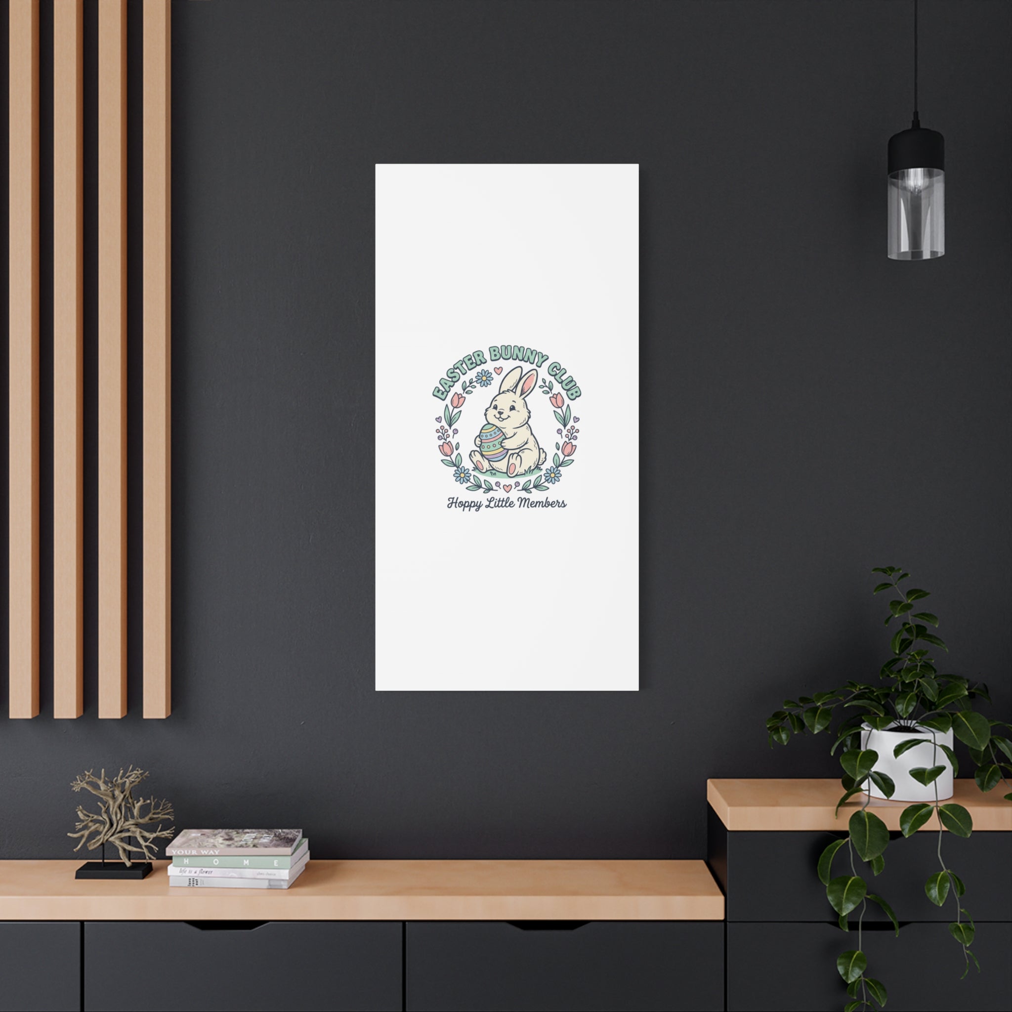 Easter Bunny Club Canvas | pastel spring, vintage Easter
