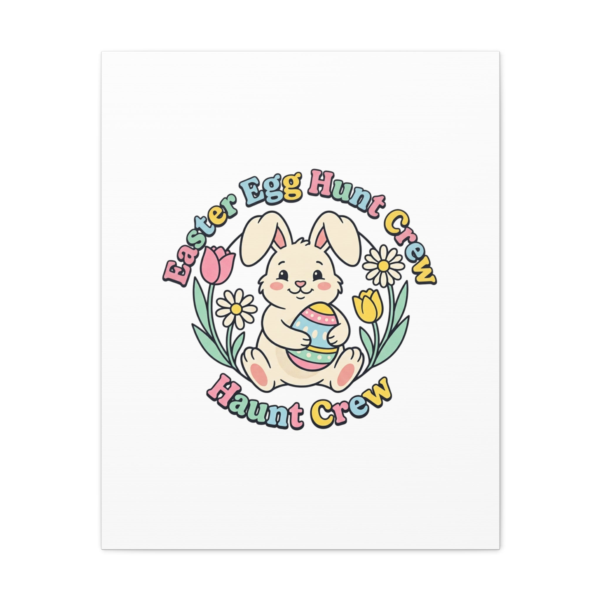 Easter Bunny Egg Hunt Canvas | Pastel Spring Cottagecore Wall Art