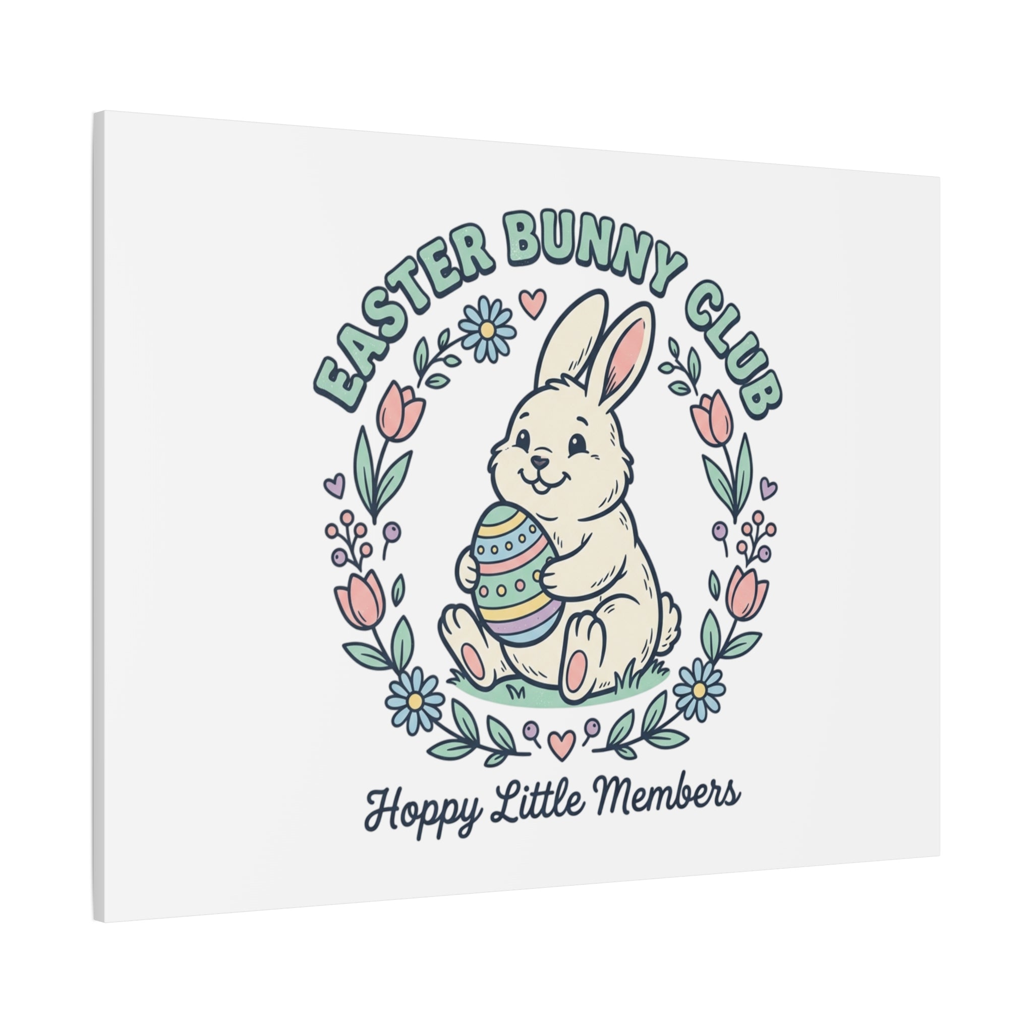 Easter Bunny Club Canvas | pastel spring, vintage Easter