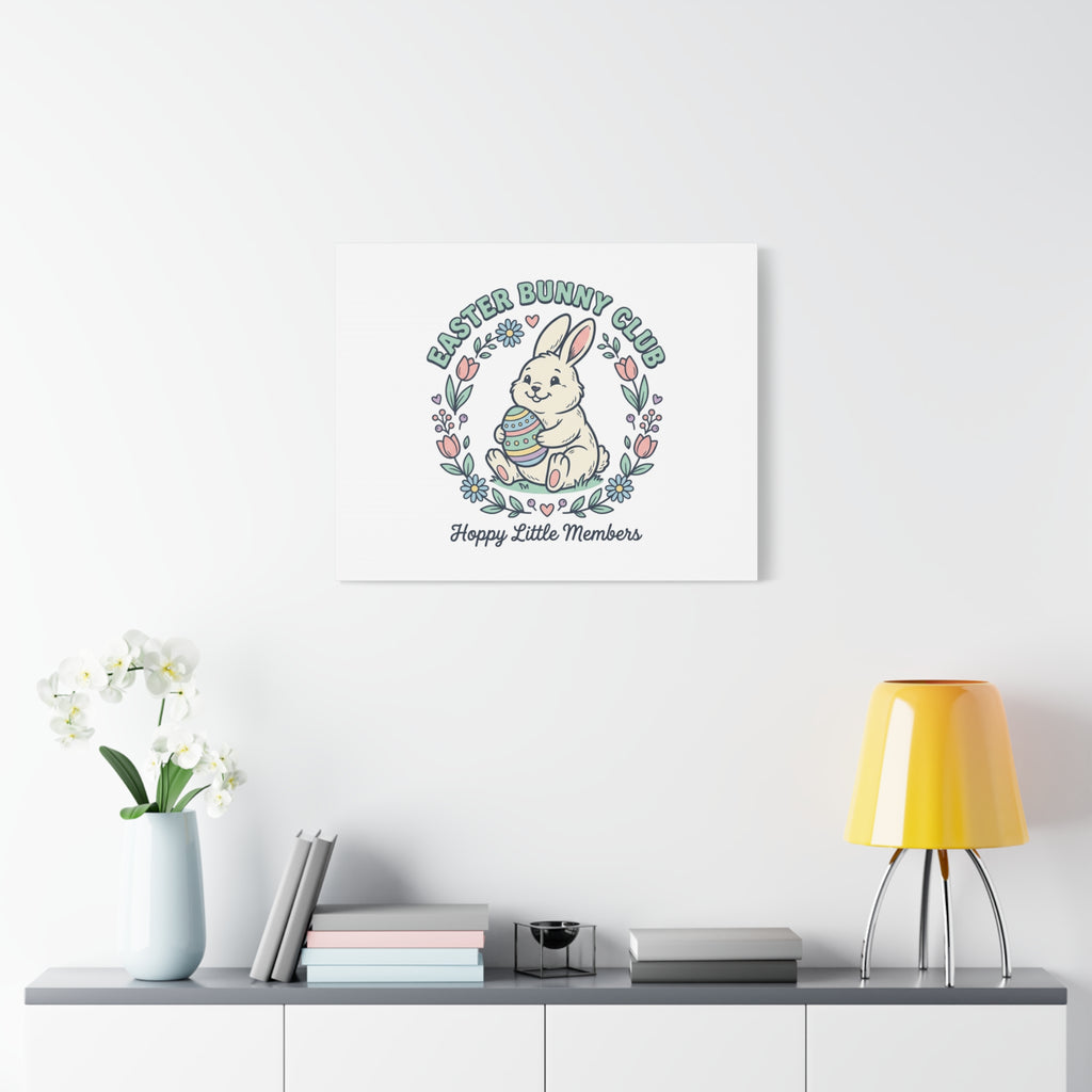 Easter Bunny Club Canvas | pastel spring, vintage Easter