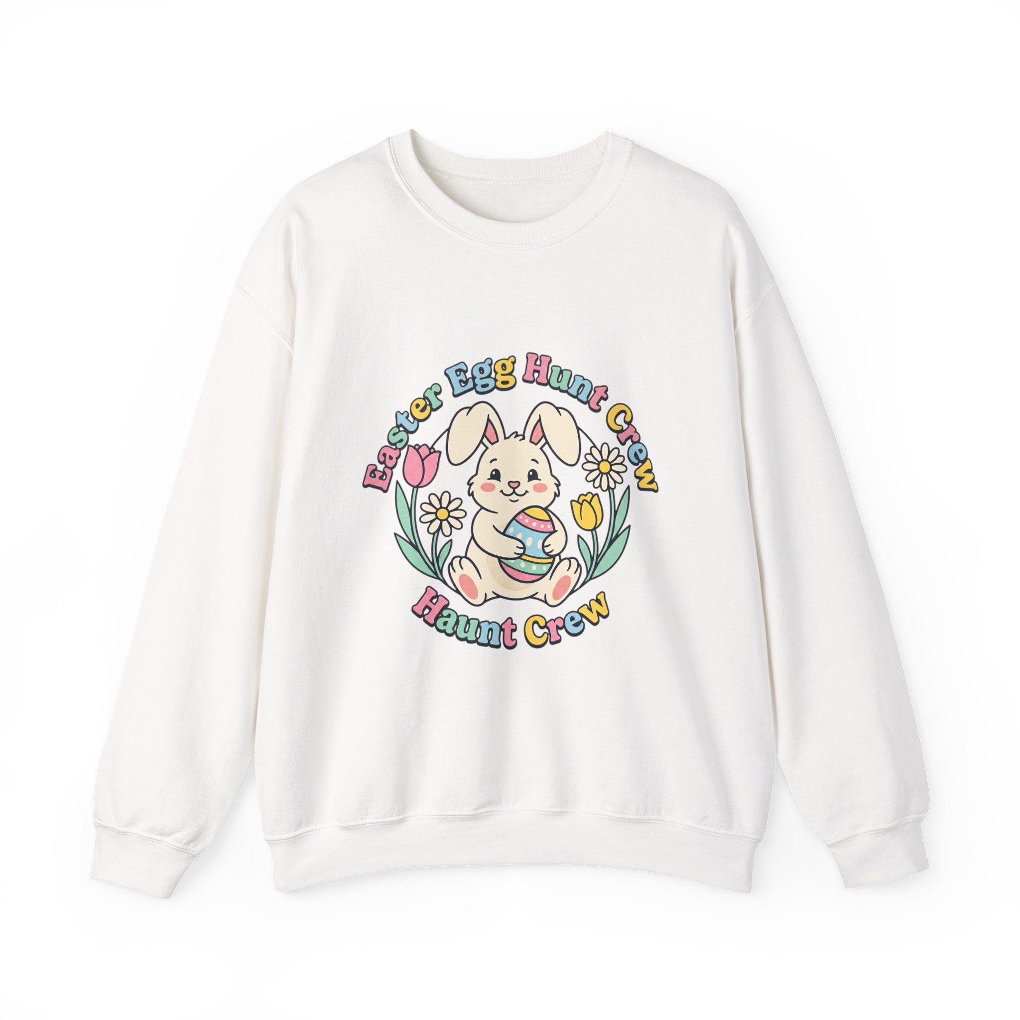 Easter Egg Hunt Bunny Crewneck Sweatshirt | pastel spring, bunny aesthetic