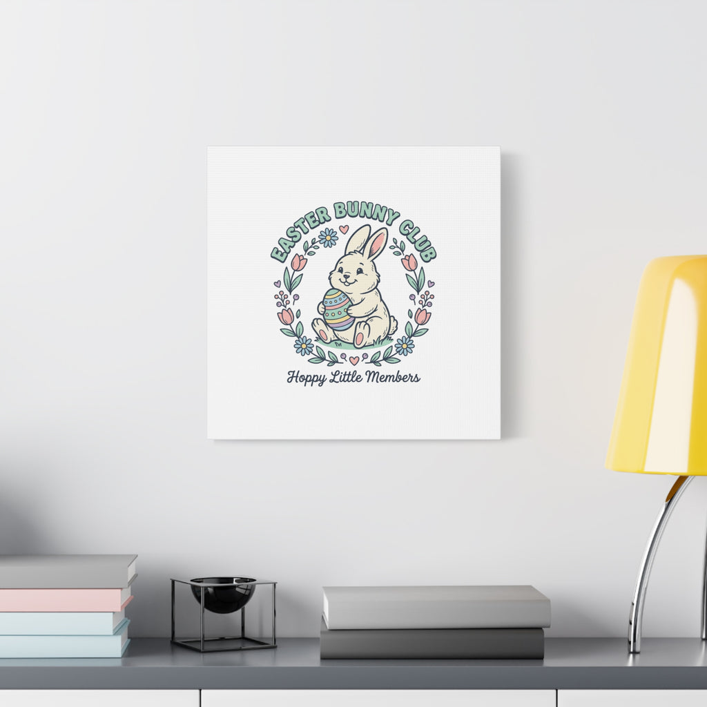 Easter Bunny Club Canvas | pastel spring, vintage Easter