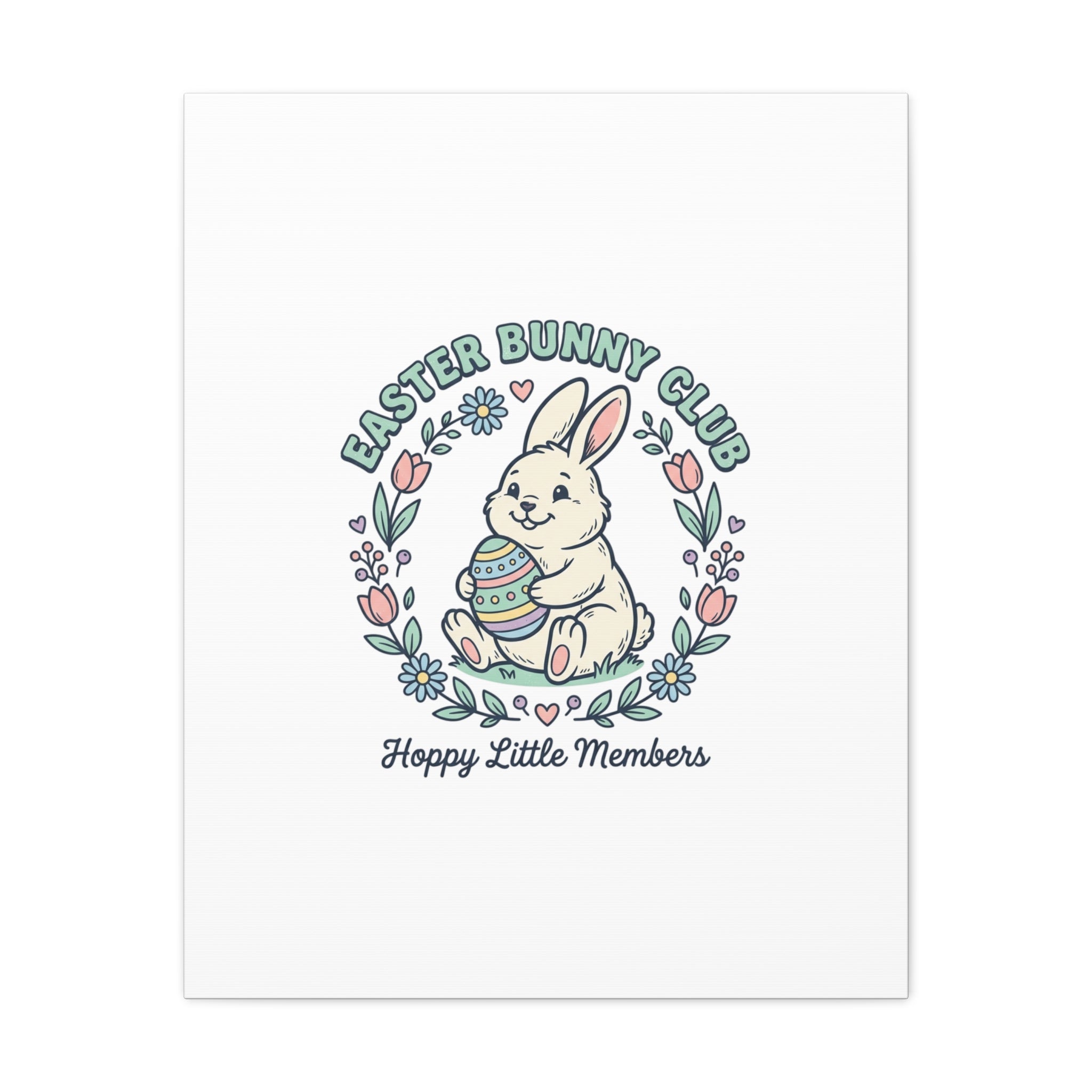 Easter Bunny Club Canvas | pastel spring, vintage Easter