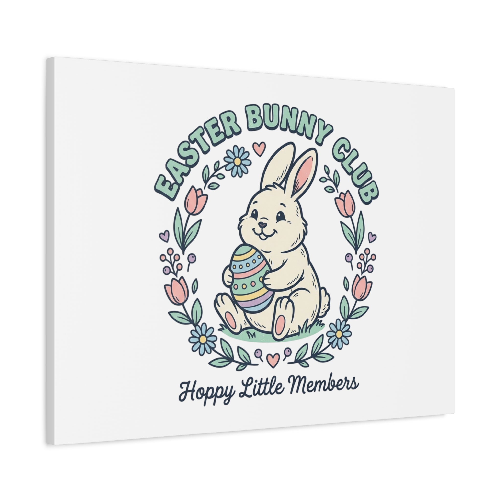 Easter Bunny Club Canvas | pastel spring, vintage Easter