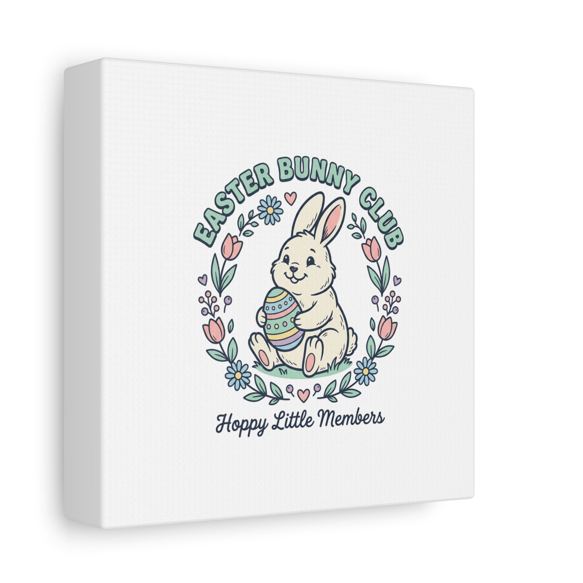 Easter Bunny Club Canvas | pastel spring, vintage Easter