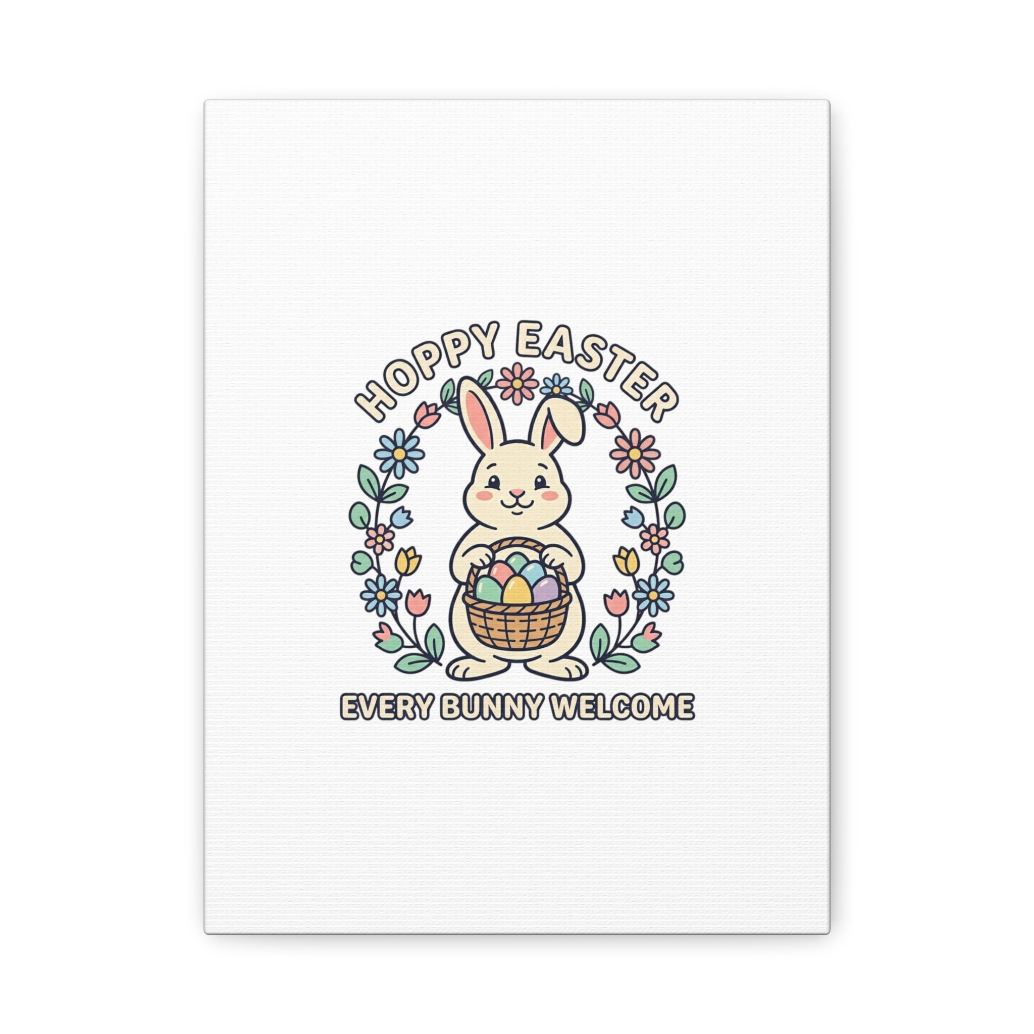 Hoppy Easter Bunny Canvas | pastel spring, cottagecore