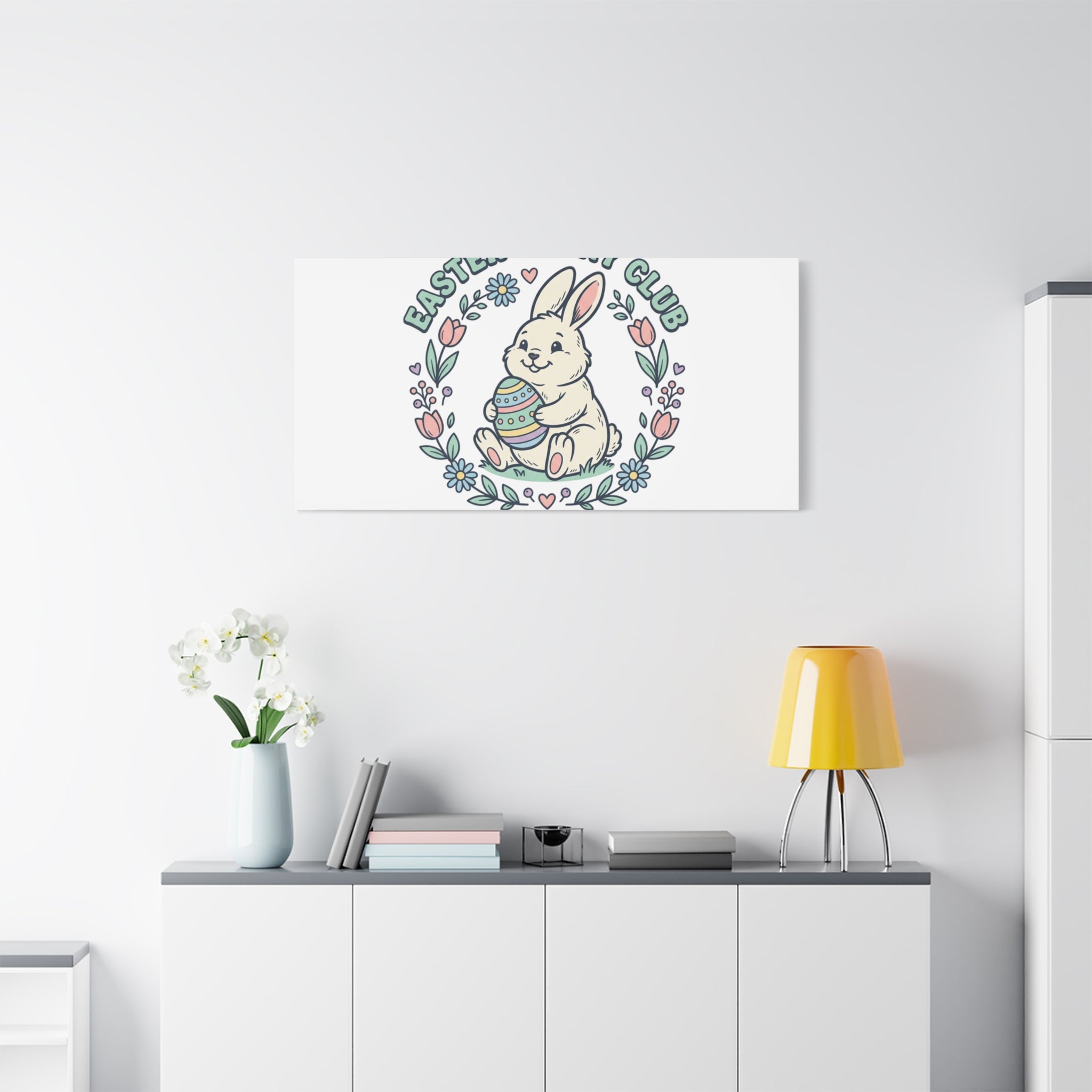 Easter Bunny Club Canvas | pastel spring, vintage Easter