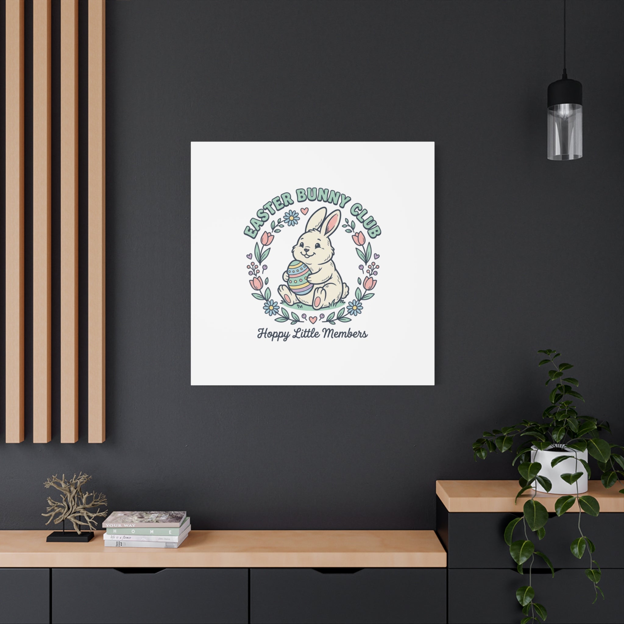 Easter Bunny Club Canvas | pastel spring, vintage Easter