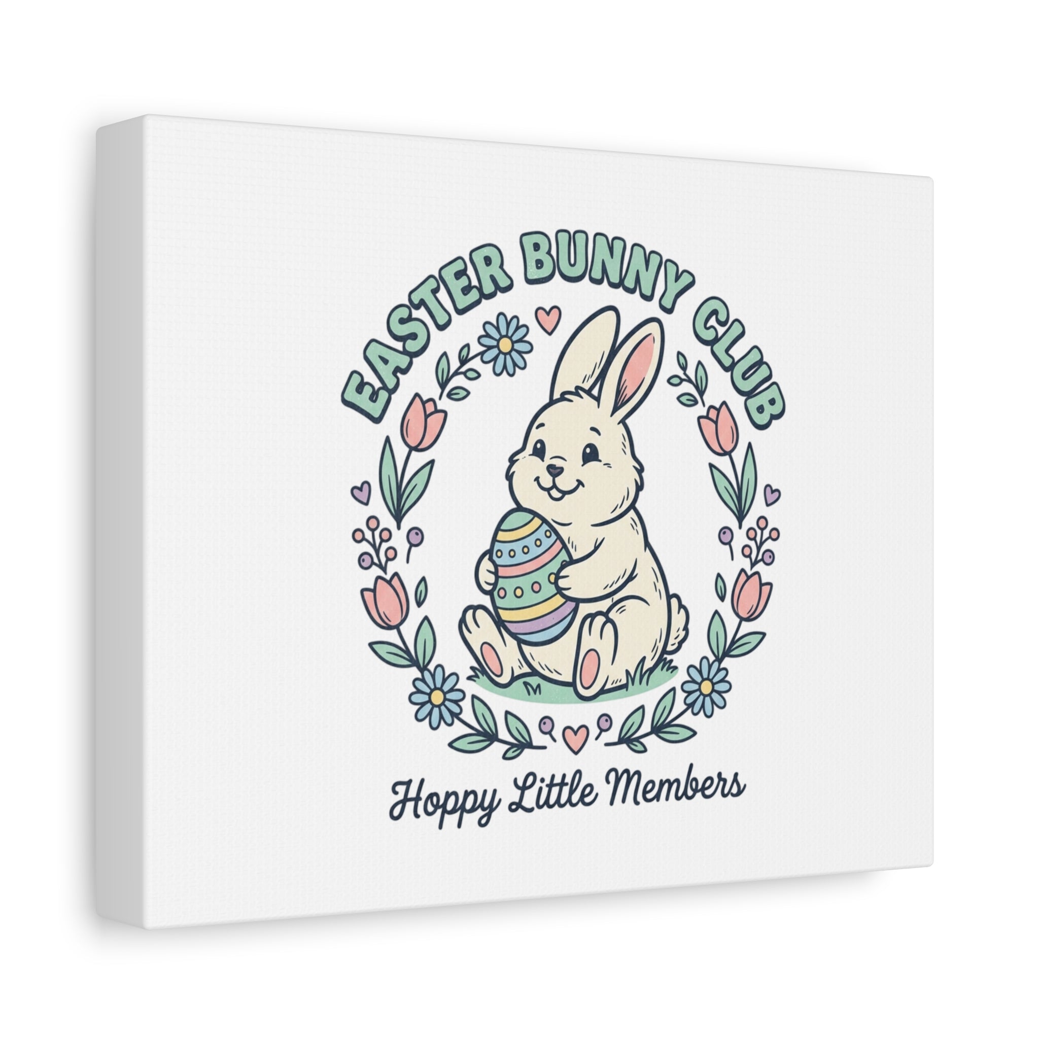 Easter Bunny Club Canvas | pastel spring, vintage Easter