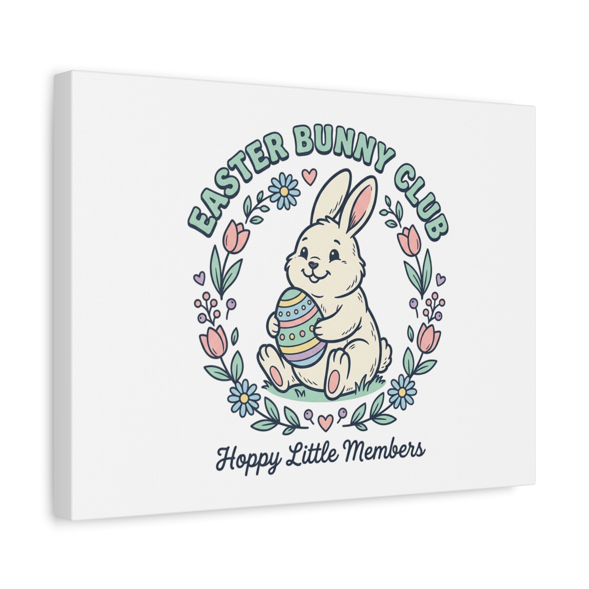 Easter Bunny Club Canvas | pastel spring, vintage Easter