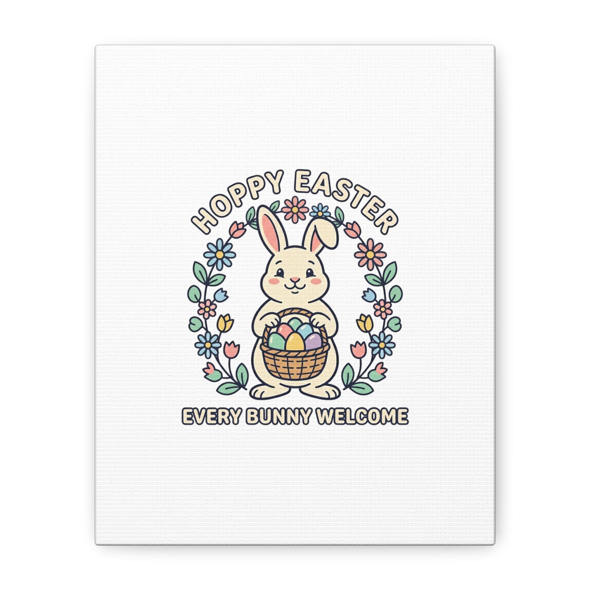 Hoppy Easter Bunny Canvas | pastel spring, cottagecore