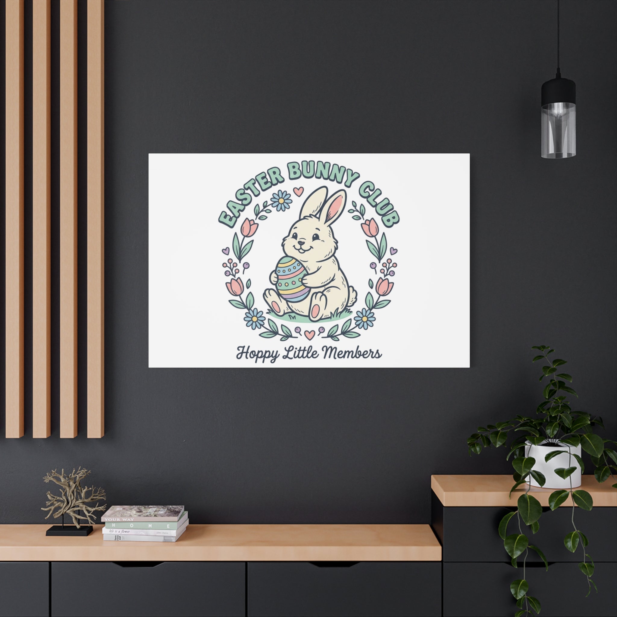 Easter Bunny Club Canvas | pastel spring, vintage Easter