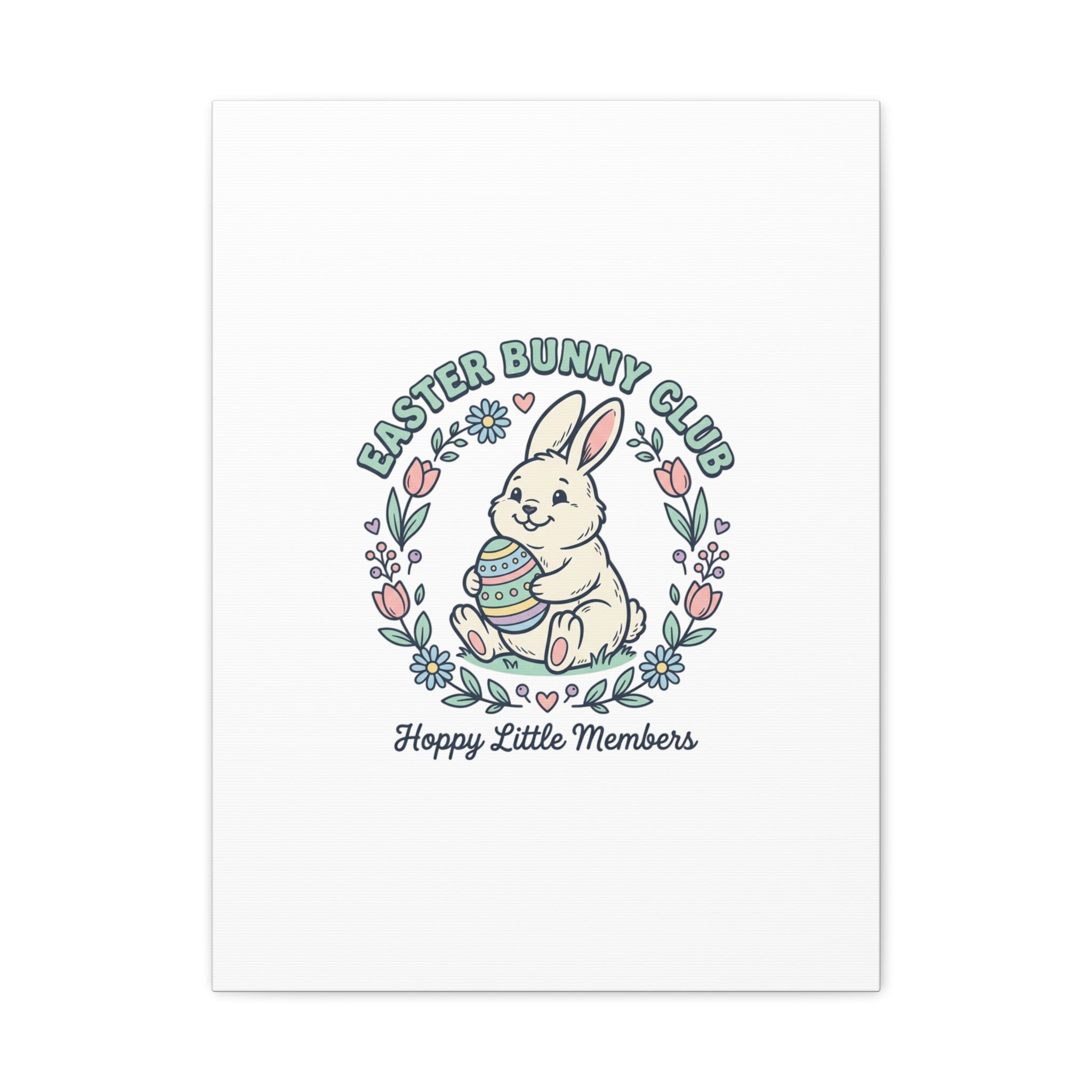 Easter Bunny Club Canvas | pastel spring, vintage Easter