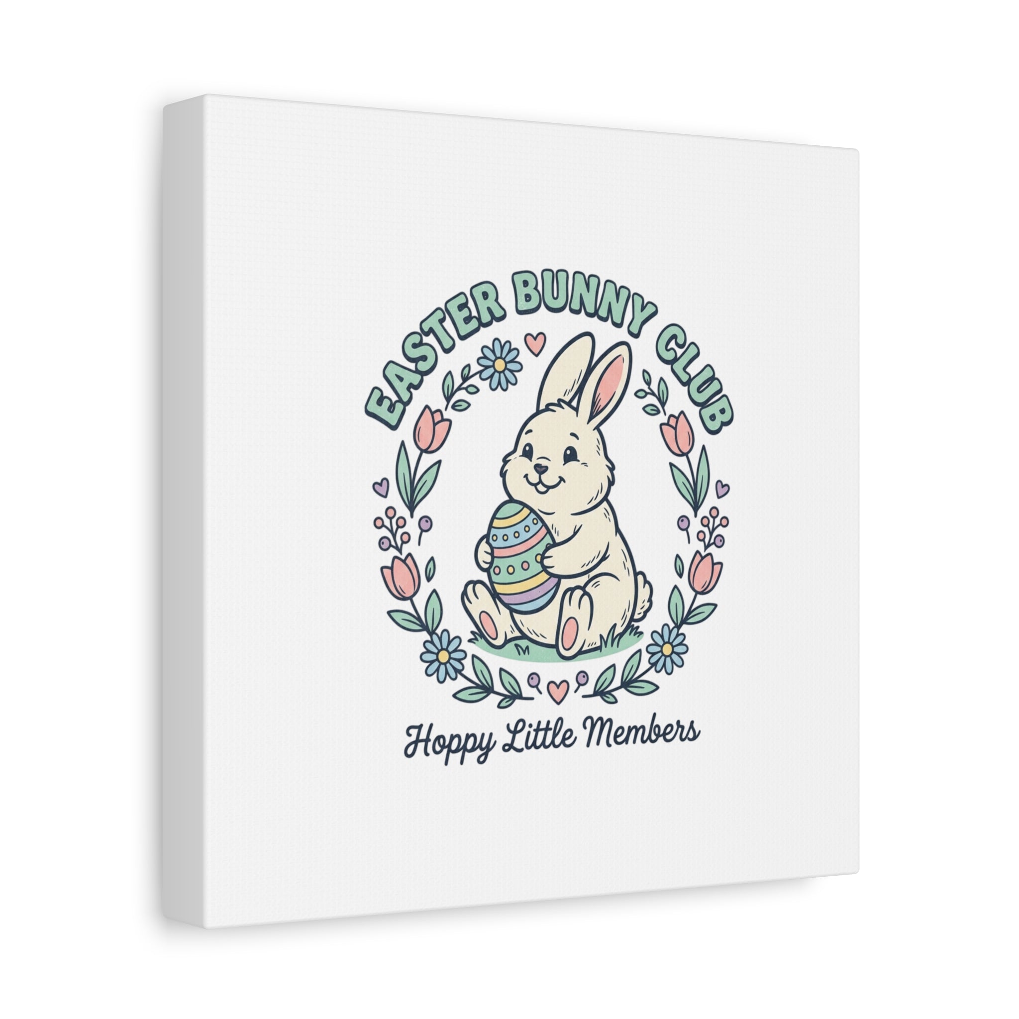 Easter Bunny Club Canvas | pastel spring, vintage Easter