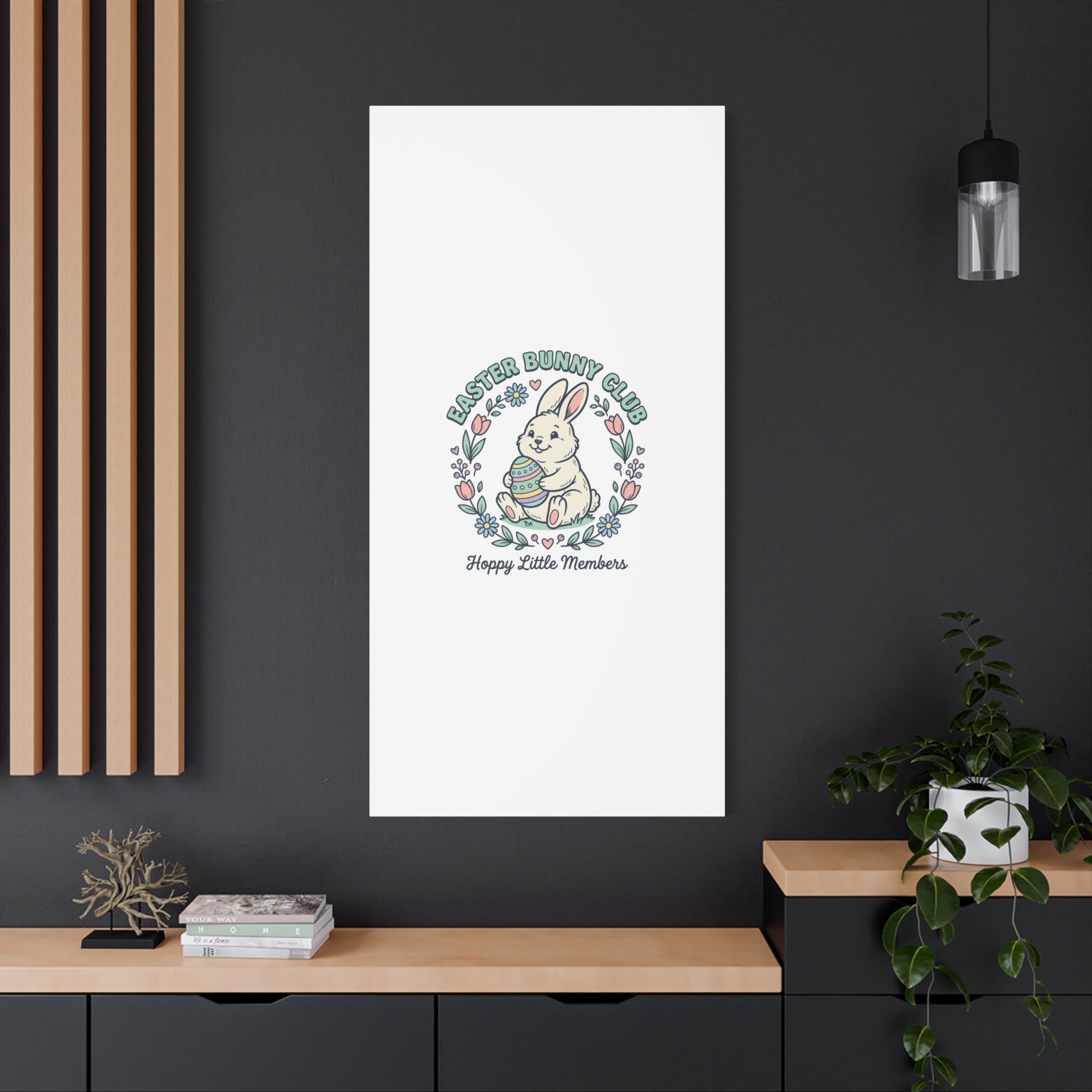 Easter Bunny Club Canvas | pastel spring, vintage Easter