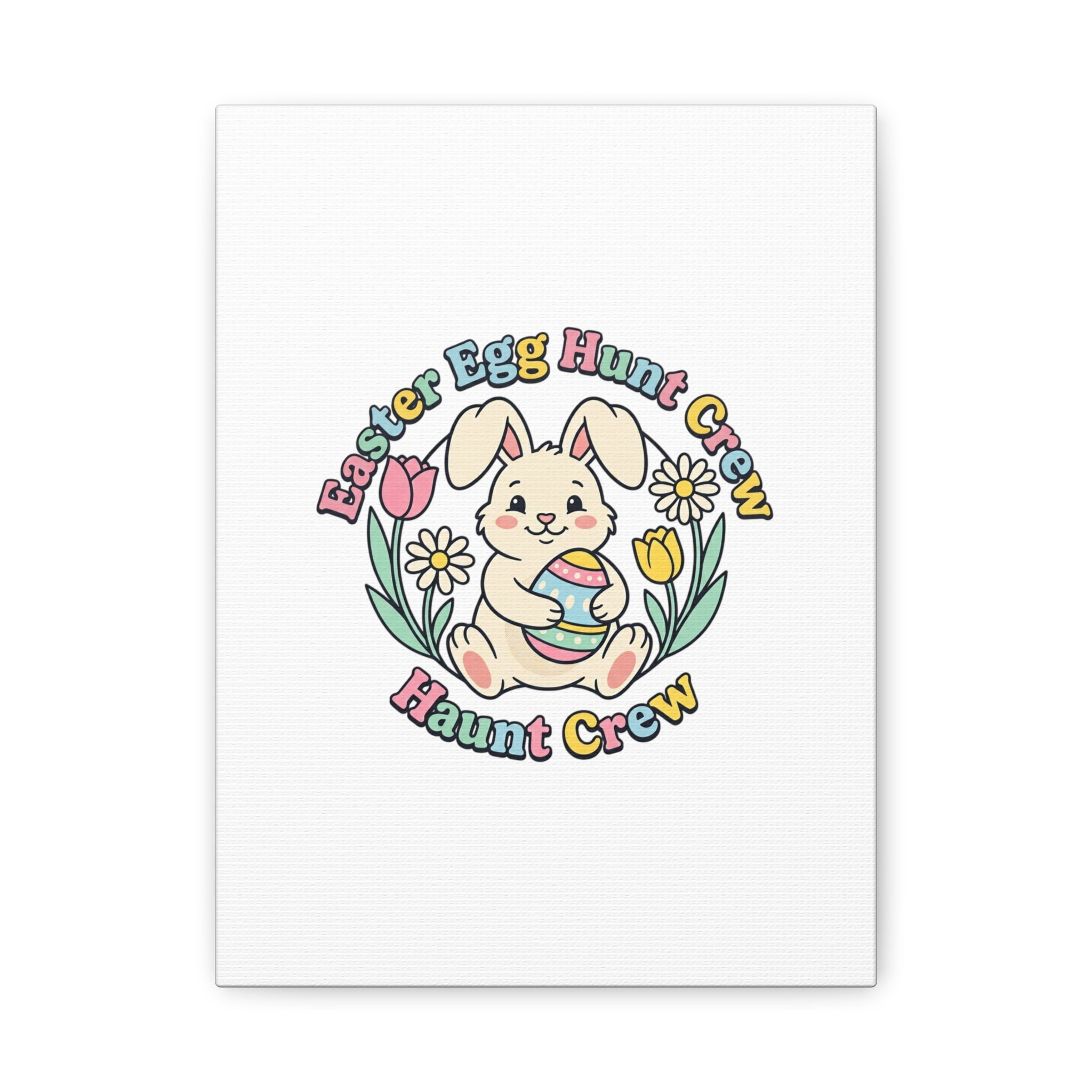 Easter Bunny Egg Hunt Canvas | Pastel Spring Cottagecore Wall Art