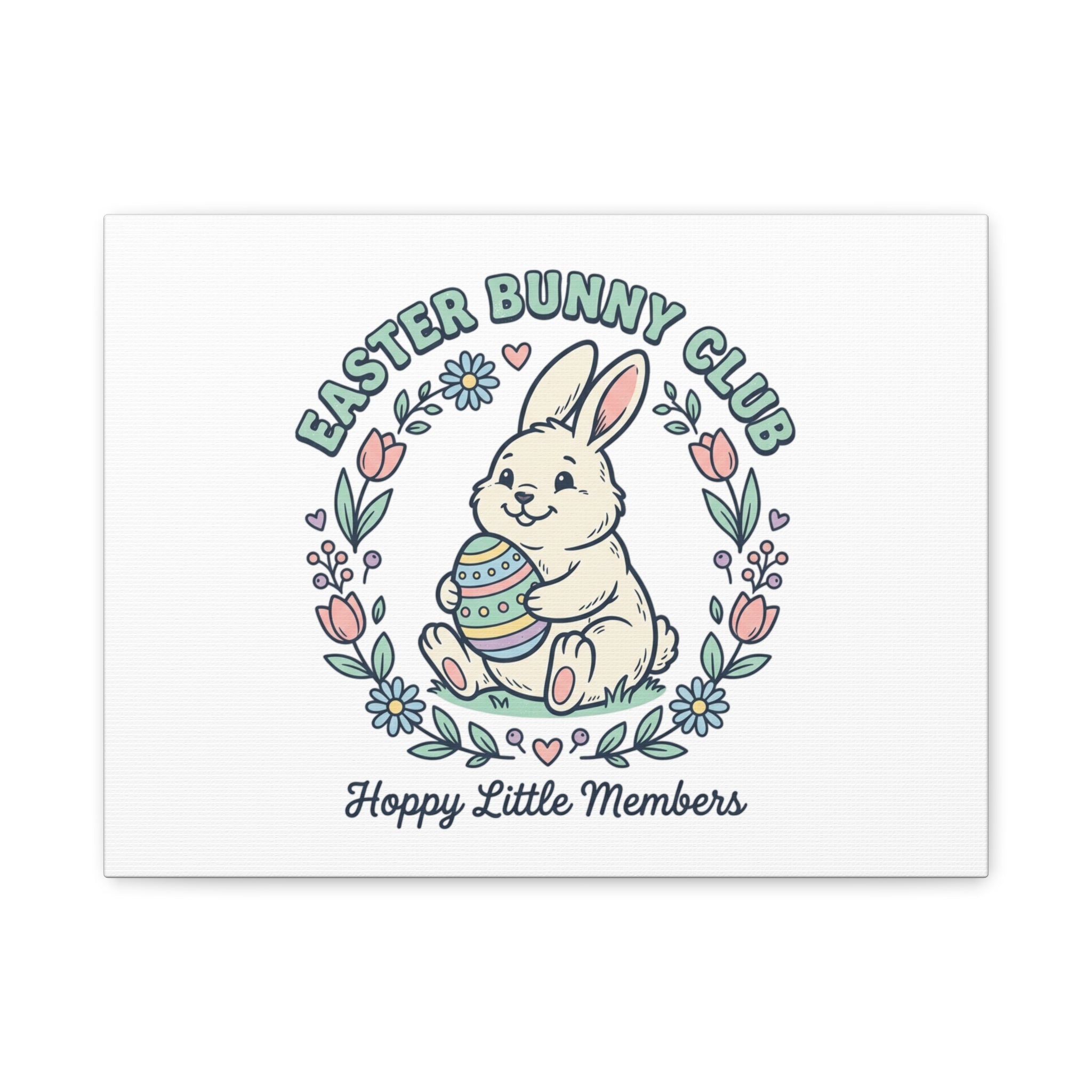 Easter Bunny Club Canvas | pastel spring, vintage Easter