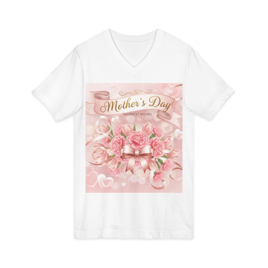 Mother's Day Floral V-Neck Tee — Sweet Wishes Pink Bouquet